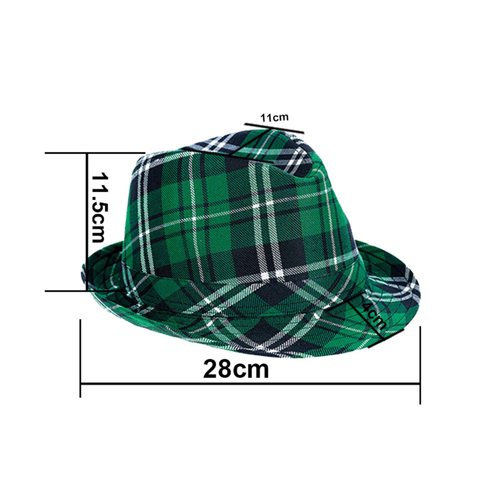 3Pcs St. Patrick's Day Green Plaid Hat, Bow Tie & Glasses Set - Irish Party Costume Accessories for Men, Women & Kids - Perfect for Themed Parties, Parades & Festive Celebrations