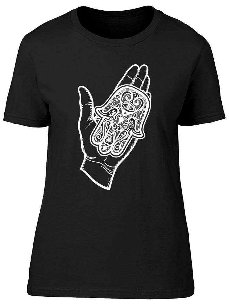 Hand Of Fatima Amulet Graphic Tee for Women - Stylish Casual T-Shirt for Everyday Wear, Street Fashion & Boho Outfits
