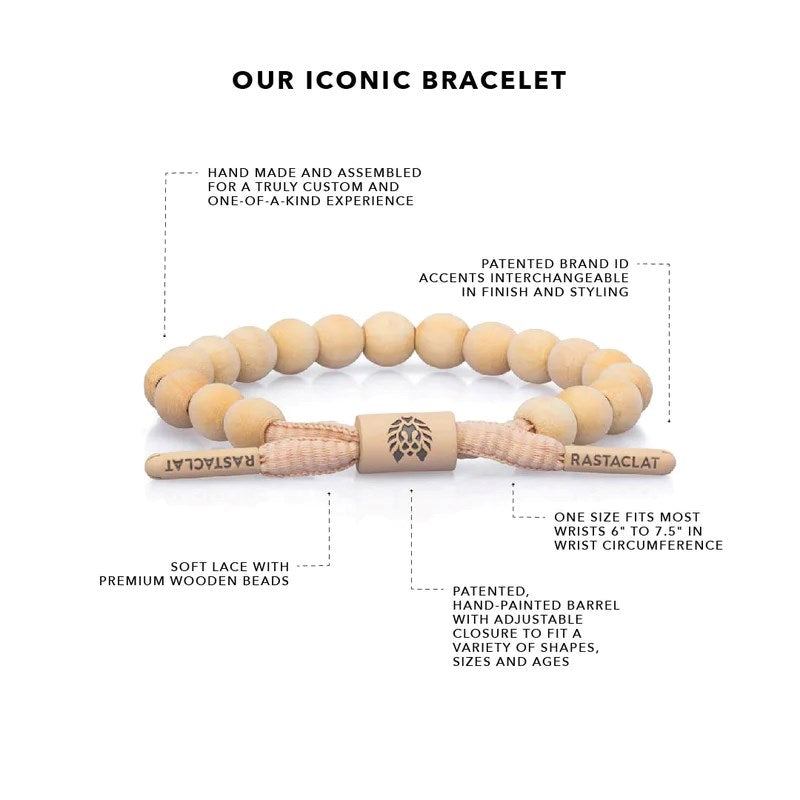 Rastaclat Manifest Bracelet for Men & Women - Adjustable M/L Size in Tan - Stylish Wristband for Casual Wear, Gym, and Outdoor Activities