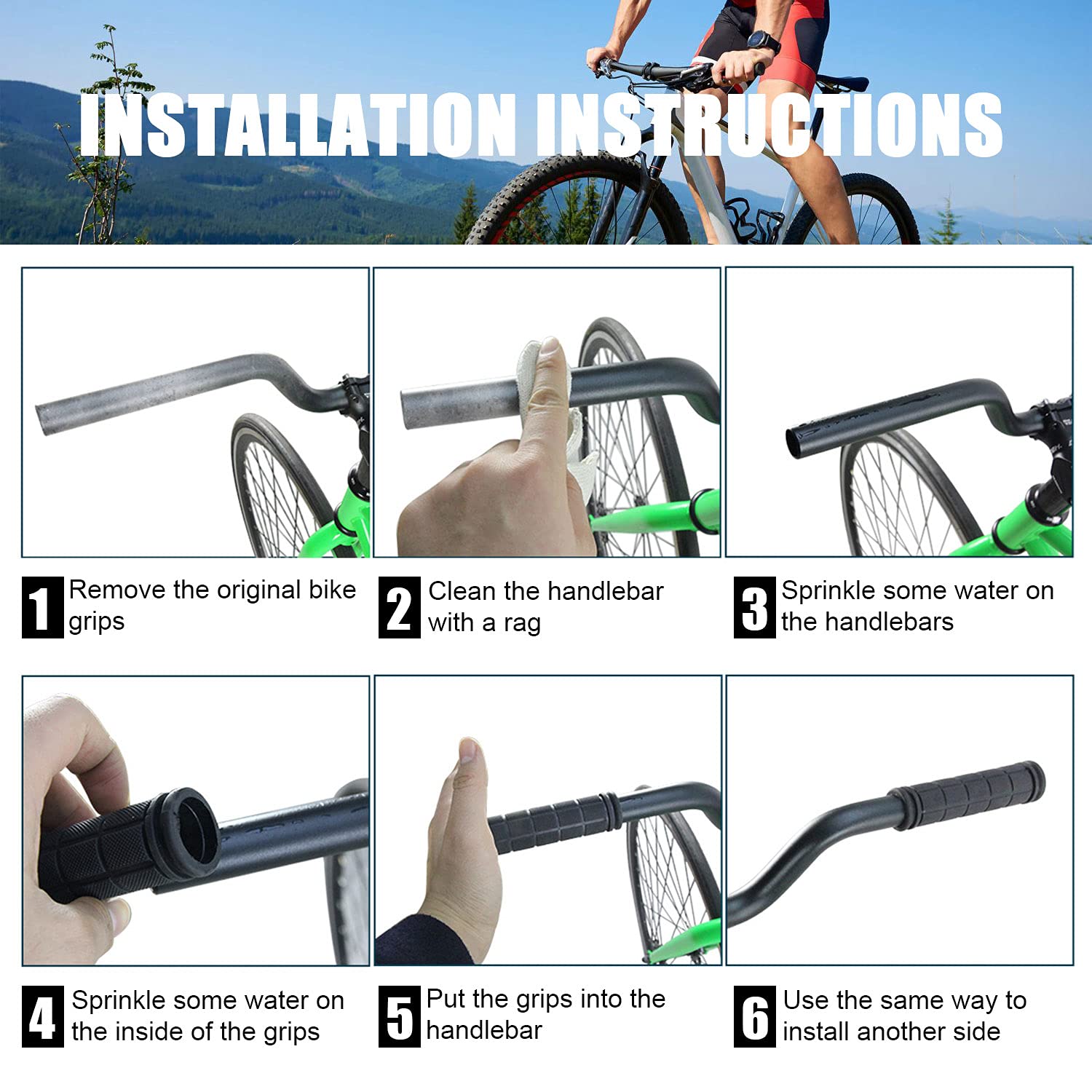 Non-Slip Soft Rubber Bike Handlebar Grips with Tassel Streamers for Kids - Durable MTB BMX Scooter Cruiser Bicycle Replacement Parts - Perfect for Mountain Biking, Commuting and Kids' Bicycles