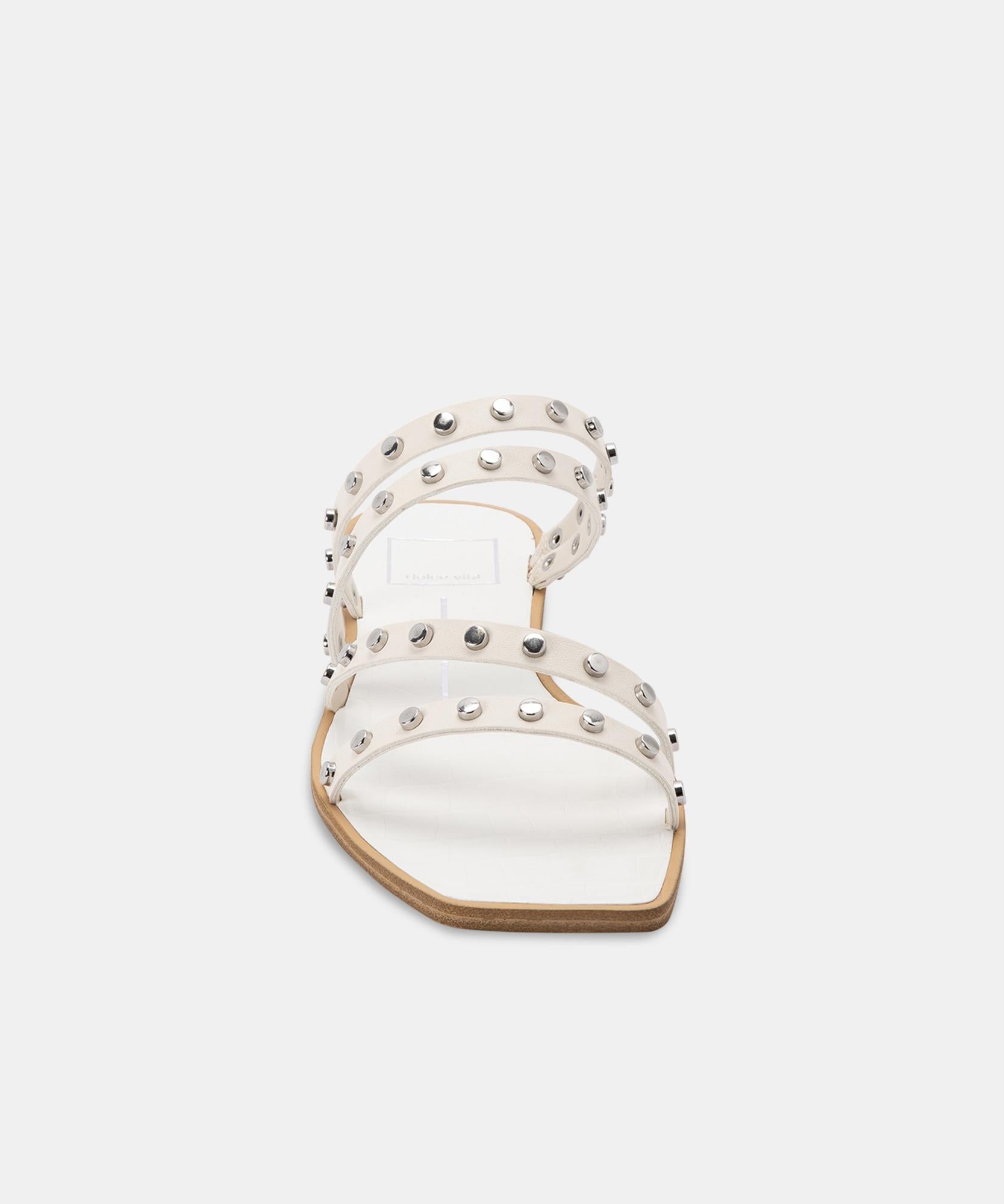 IZABEL Studded Sandals for Women - Off White Stella | Stylish & Comfortable Summer Shoes for Beach, Party & Casual Outfits | re:vita Collection