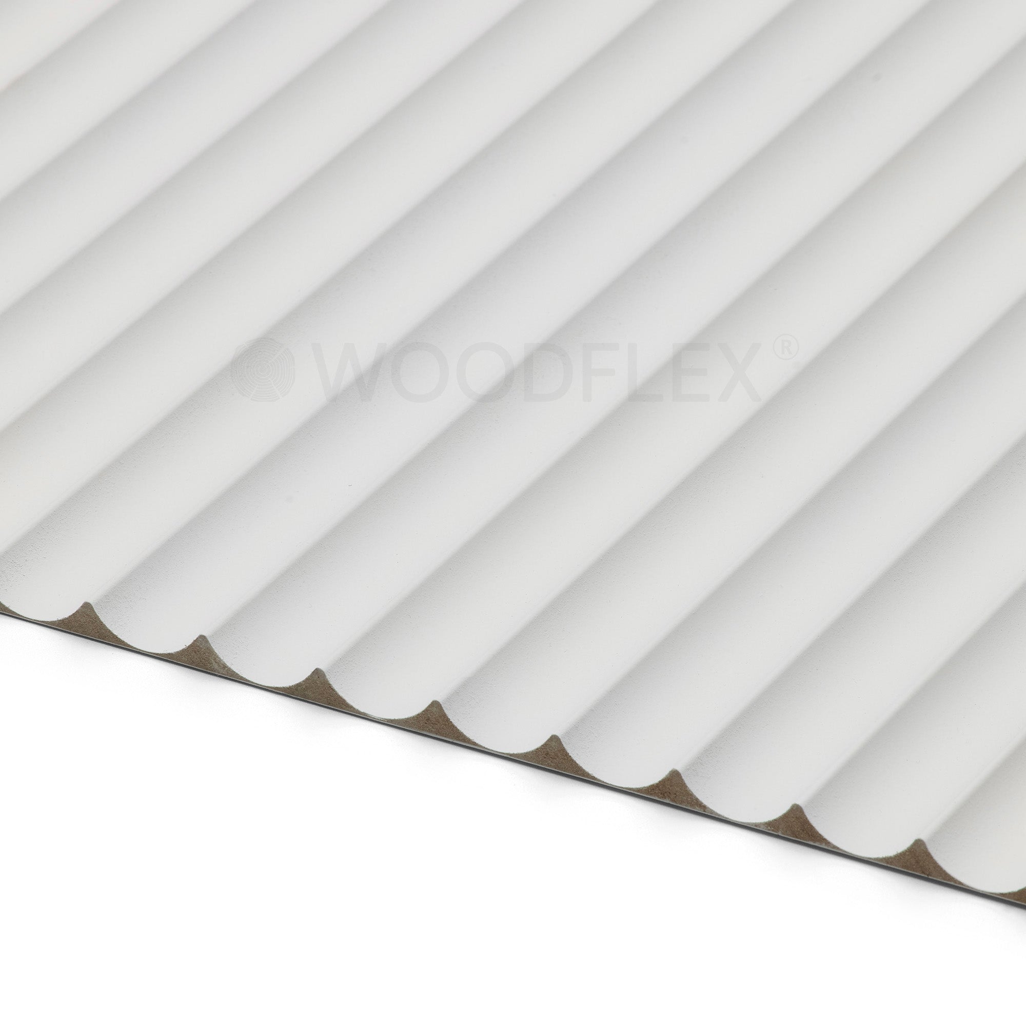 WOODFLEX White Primed Flexible Wave 30 - 2700mm x 600mm Waterproof MDF Wall Panel for Bathroom, Kitchen & Home Decoration