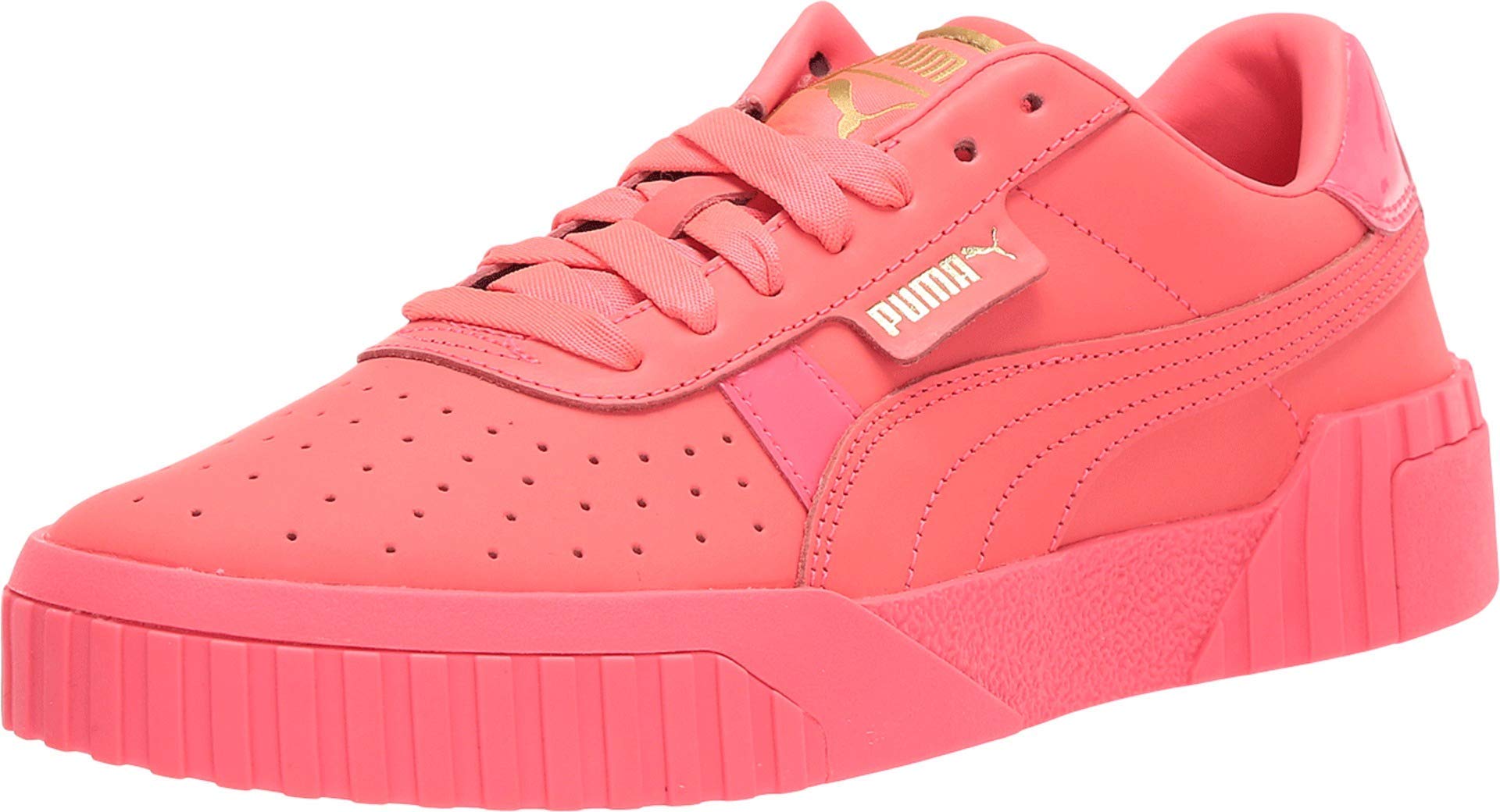 PUMA Women's Cali Nubuck Perforated Platform Sneakers - Comfortable Casual Shoes for Women in Red | Perfect for Walking, Running Errands & Everyday Wear