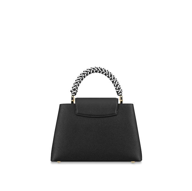 LV Capucines PM Handbag in Noir/Blanc Taurillon Leather - Luxury Designer Crossbody Bag for Women, Perfect for Work, Travel & Evening Events
