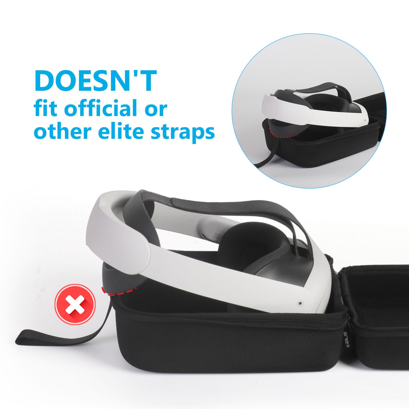 JSVER Travel Case for Meta Quest 3/3S & Oculus Quest 2 - Protective Storage Bag for VR Headset, Gamepad Controller & Accessories (Compatible with Standard Strap) - Black - Perfect for Travel, Gaming & Safe Storage