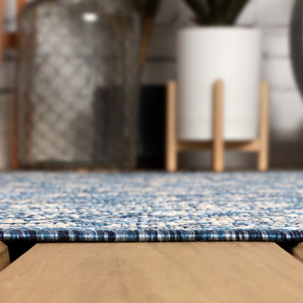 Bohemian Textured Weave Floral Area Rug - Indoor/Outdoor Use for Living Room, Bedroom, Patio & Deck Decor