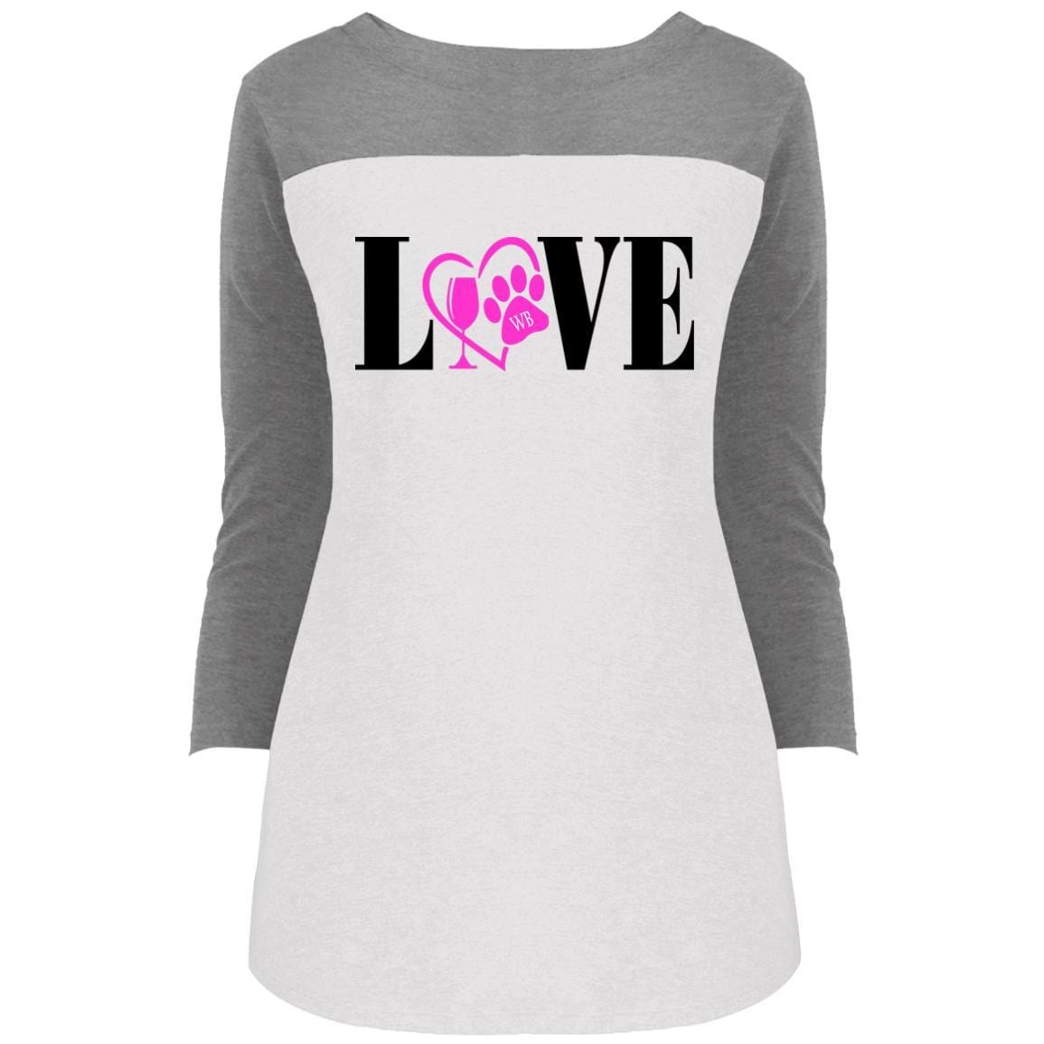 WineyBitches.co Juniors' Rally 3/4 Sleeve V-Neck T-Shirt - Trendy Casual Top for Women | Perfect for Parties, Outings & Everyday Wear