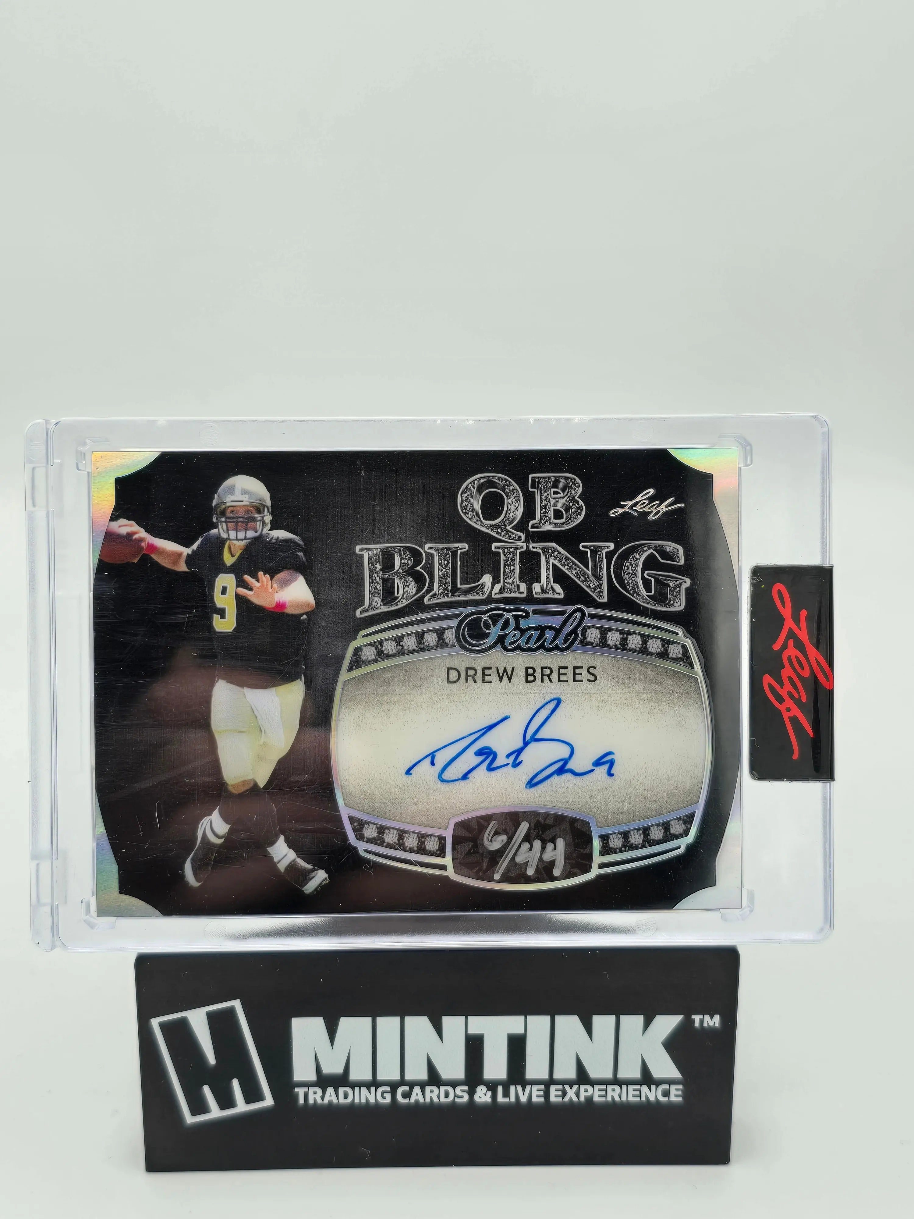 2022 Leaf Football Drew Brees QB Bling Pearl Auto Autograph /44 - Rare Signed Collectible for NFL Fans & Sports Memorabilia Enthusiasts - Perfect for Display, Gifts, and Investment