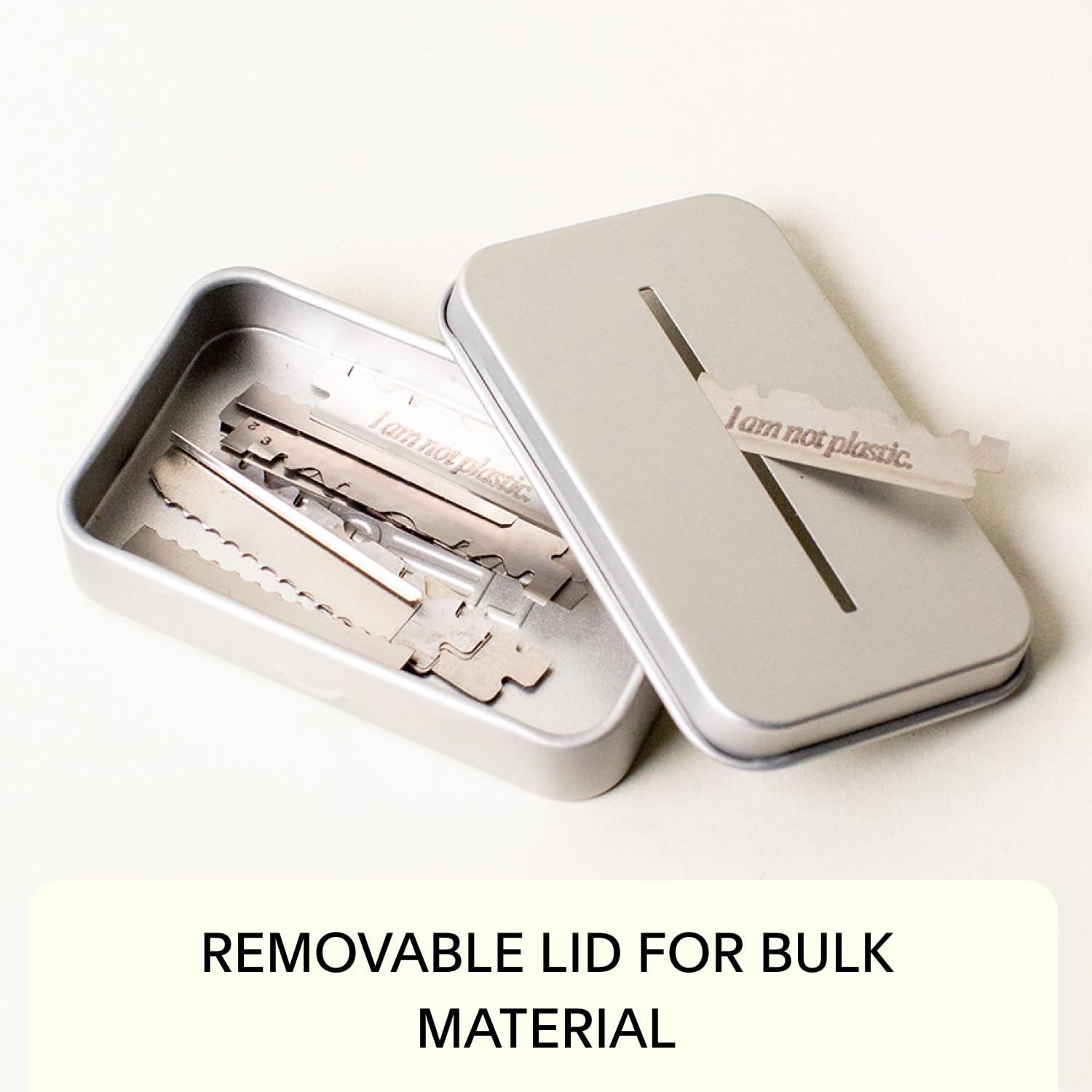 Leaf Shave Blade Recycling Tin - Eco-Friendly Blade Bank for Safety Razor Blades | Safe Disposal & Storage for Used Razor Blades | Perfect for Home, Salon & Travel Use