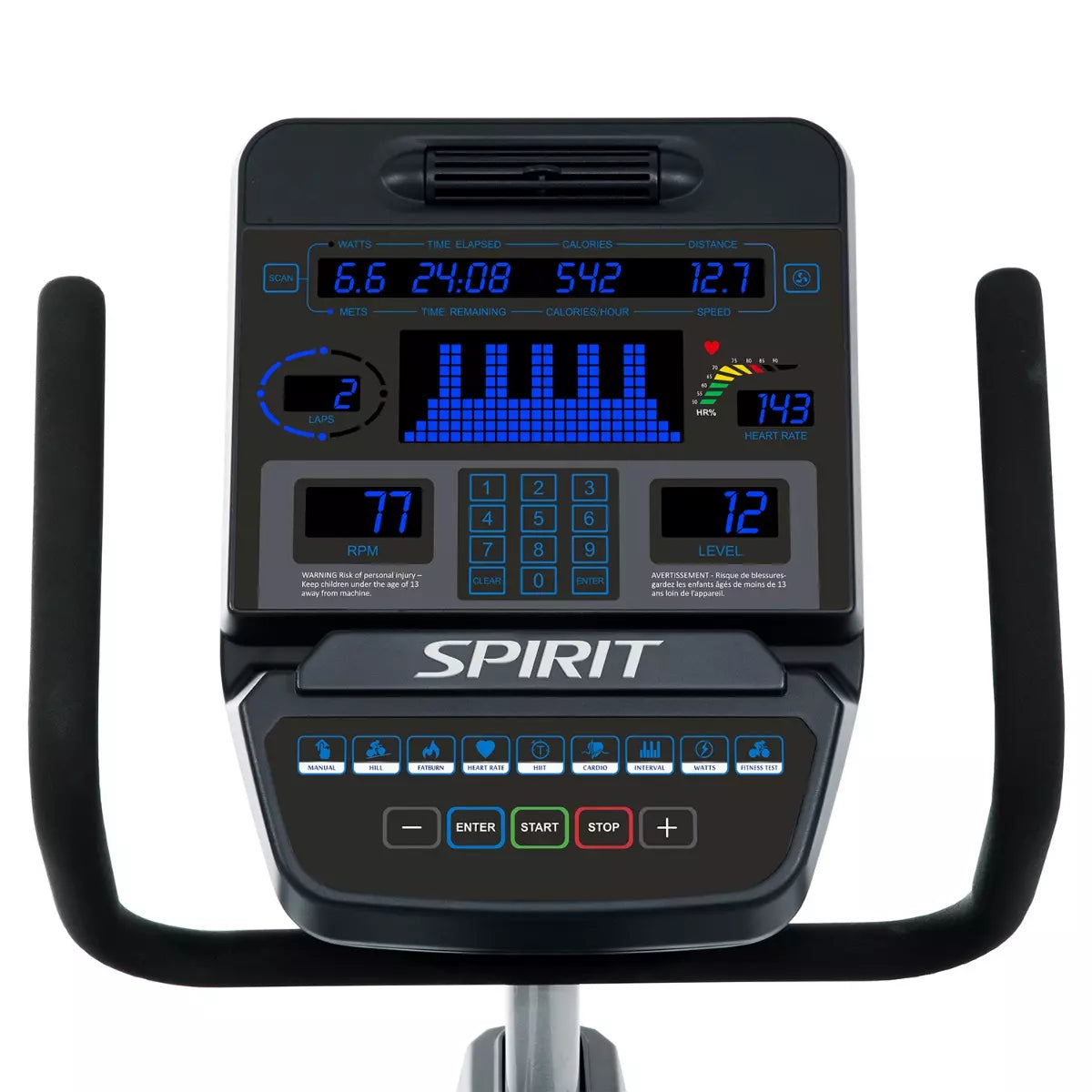 Spirit CR900 Full Commercial Recumbent Exercise Bike for Home & Gym - Low Impact Cardio Workout for Seniors & Rehabilitation