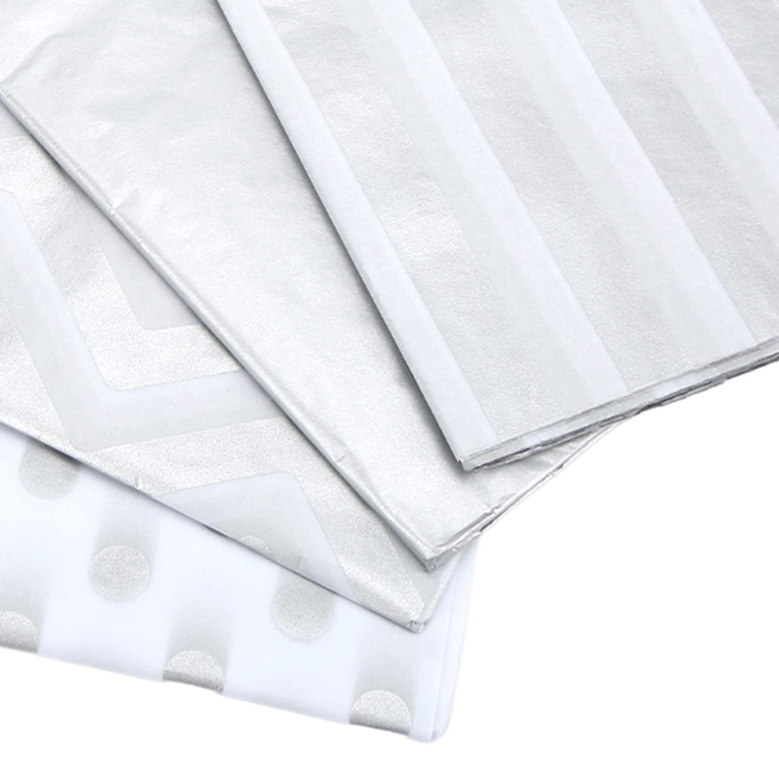 Premium Silver Wrapping Tissue Paper - 40Pcs Bulk White & Metallic Silver Gift Wrap Paper for Birthday, Wedding, Christmas Presents & Party Decorations | Elegant Gift Wrapping for Jewelry, Cosmetics & Luxury Items | Perfect for DIY Crafts, Holiday Gifts & Special Occasions
