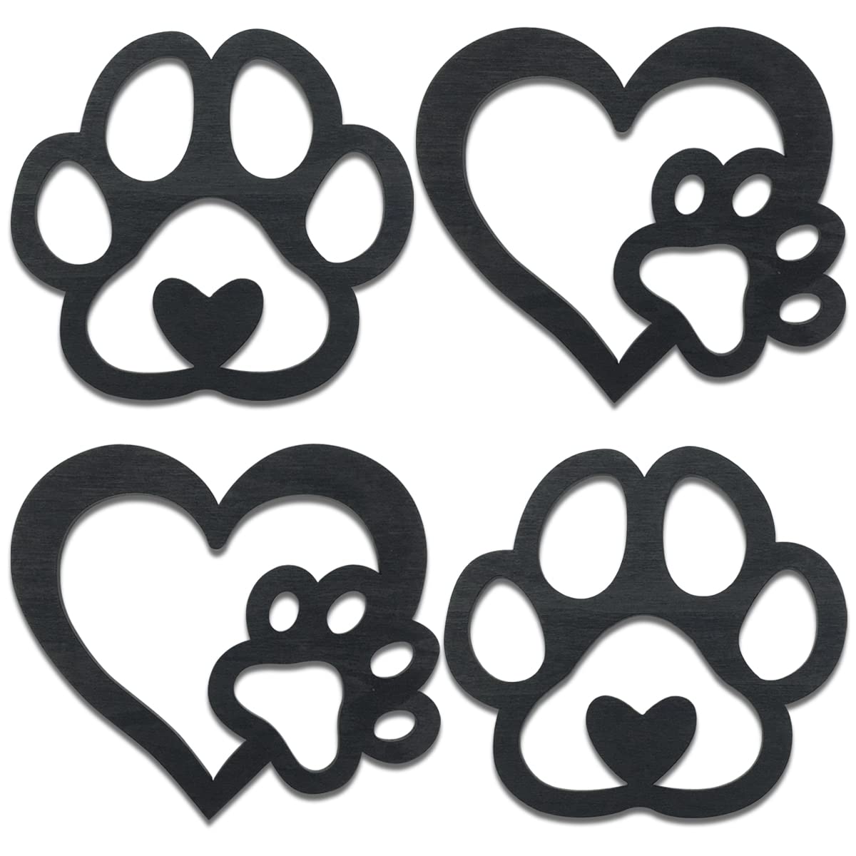 JEKEJIAJIU Paw Prints Wooden Wall Art - Dog Lover Home Decor for Living Room, Bedroom, Bathroom & Nursery - Perfect Gift for Dog Moms | Rustic Pet-Themed Wall Sign for Dog Owners