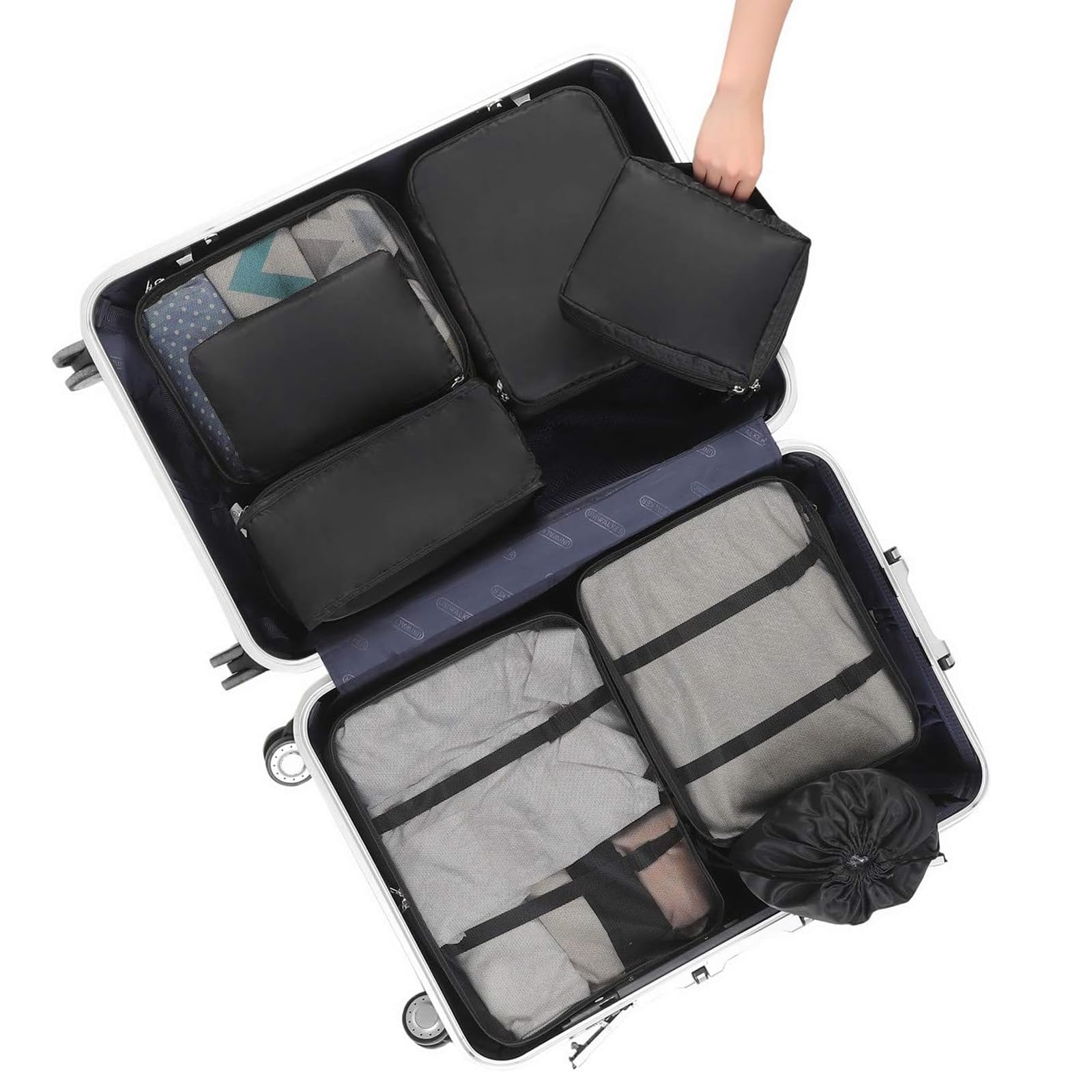 10-Piece Packing Cubes Set for Travel - Lightweight Suitcase Organizer & Luggage Storage Bags - Perfect Travel Accessories for Women (Black) - Ideal for Business Trips, Vacations & Weekend Getaways