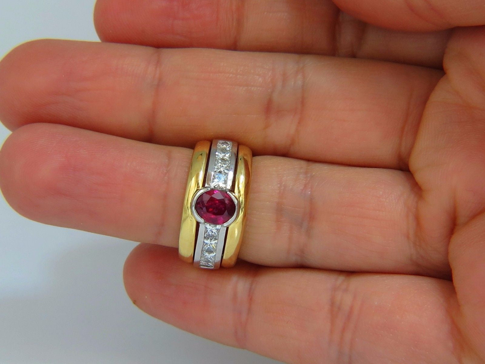 GIA Certified 2.13ct Natural No Heat Ruby Diamond Ring in 18K Gold & Platinum - Perfect for Engagement, Anniversary & Luxury Gift Giving