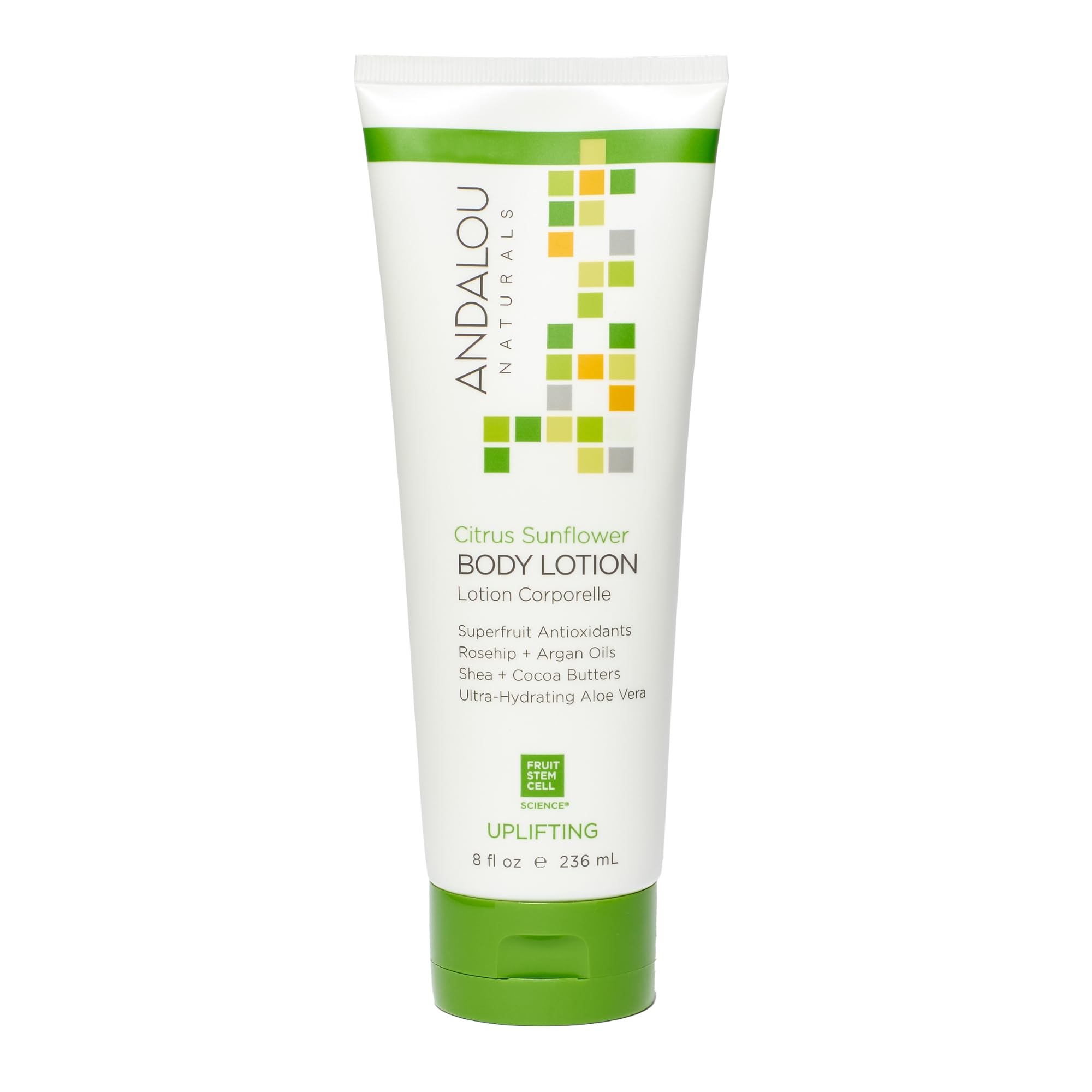Andalou Naturals Citrus Sunflower Uplifting Body Lotion - 8 fl.oz Hydrating Moisturizer for Dry Skin | Vegan & Cruelty-Free | Refreshing Citrus Scent for Daily Use & Spa Days