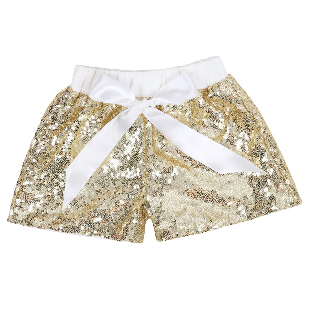 Sparkly Toddler Girls' Sequin Shorts with Glitter on Both Sides & Matching Headband - Cute Birthday Outfit for Baby Girls, Toddler Playwear, Party Dress, Photo Shoot & Special Occasion Outfits
