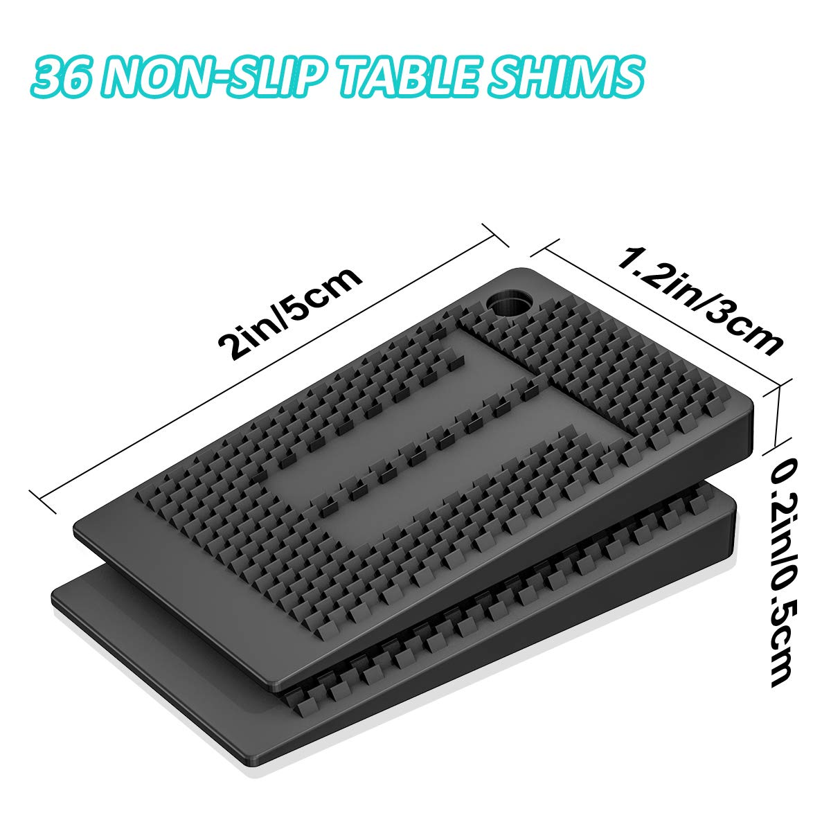 36-Piece Plastic Shims for Leveling - Strong & Durable Furniture Wedges for Tables, Chairs, Cabinets & Table Legs | DIY Adjustable Levelers for Home & Restaurant Use | Perfect for Uneven Floors & Wobbly Furniture