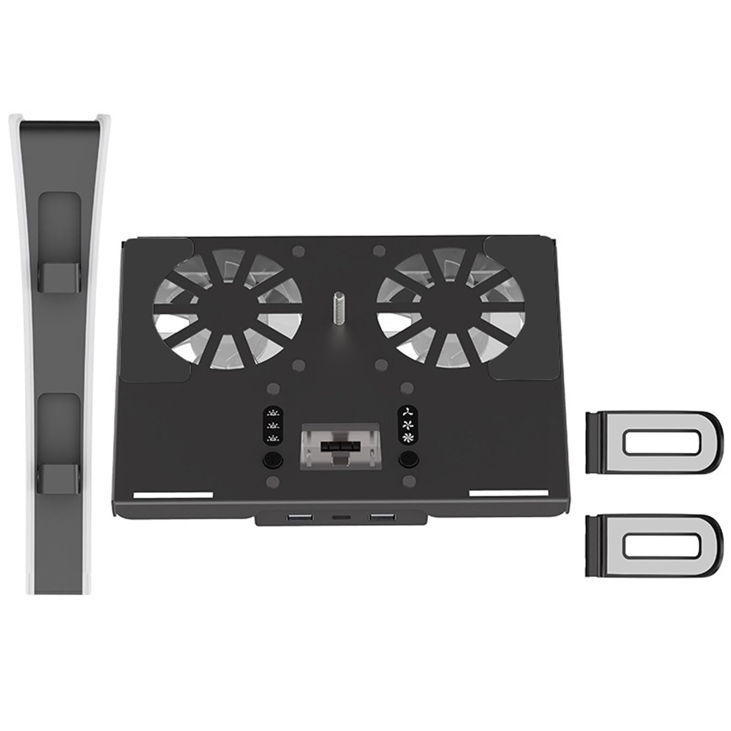 Scosao PS5/PS5 Slim Wall Mount with Charging Station & Cooling System - Steel Wall Mount Bracket for PS5/PS5 Slim (Optical & Digital Edition) - Perfect for Gaming Rooms & Small Spaces