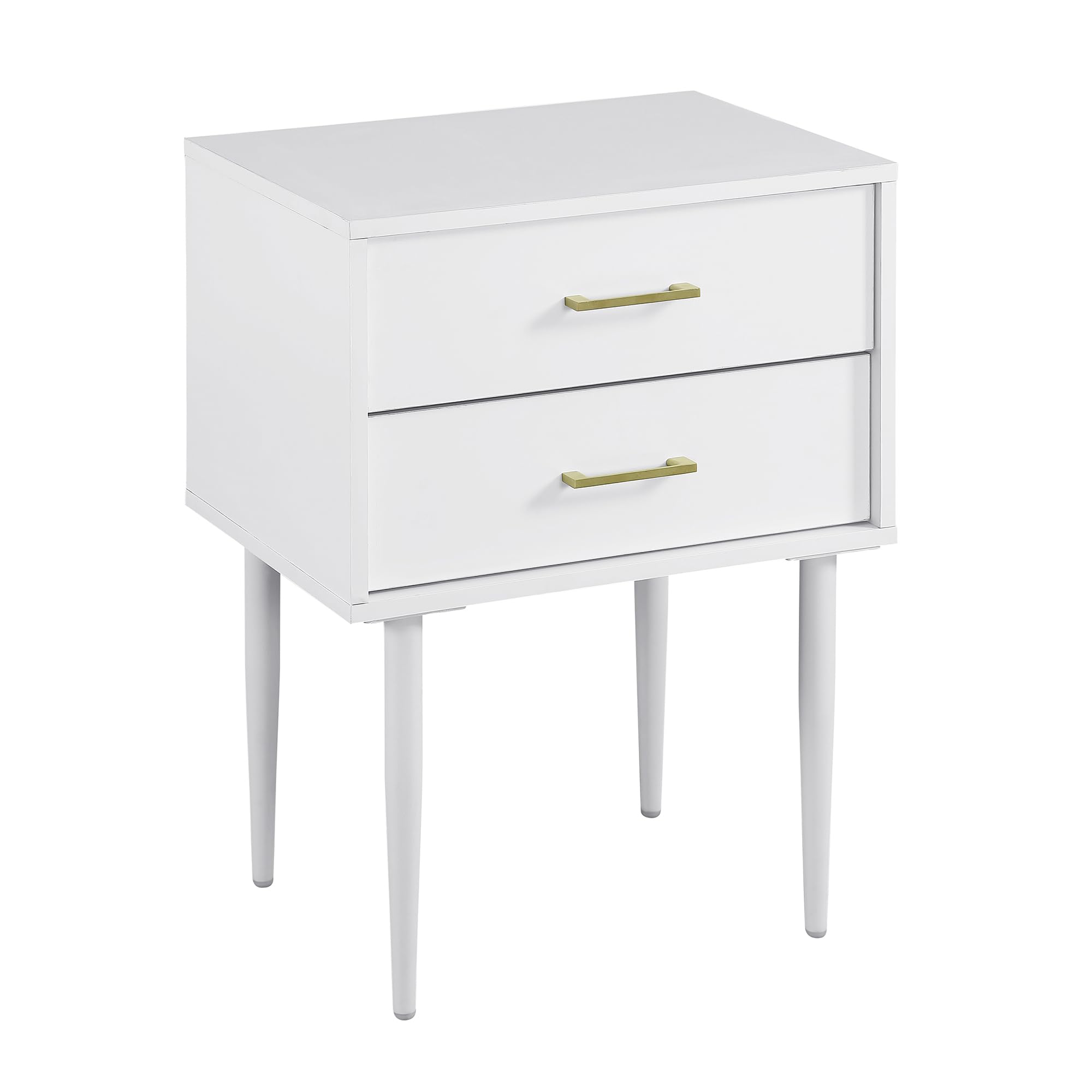 Walker Edison Olivia Small End Table - 20 Inch White Accent Table for Living Room, Bedroom, or Office - Modern Side Table with Sturdy Metal Base