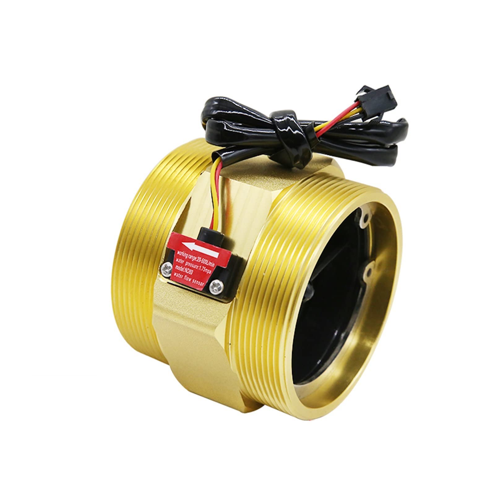 1Pcs 3 in Brass Water Flow Sensor - Hall Effect Flowmeter with Digital Output for Liquid Control | Perfect for Home Automation, Irrigation Systems & Industrial Applications