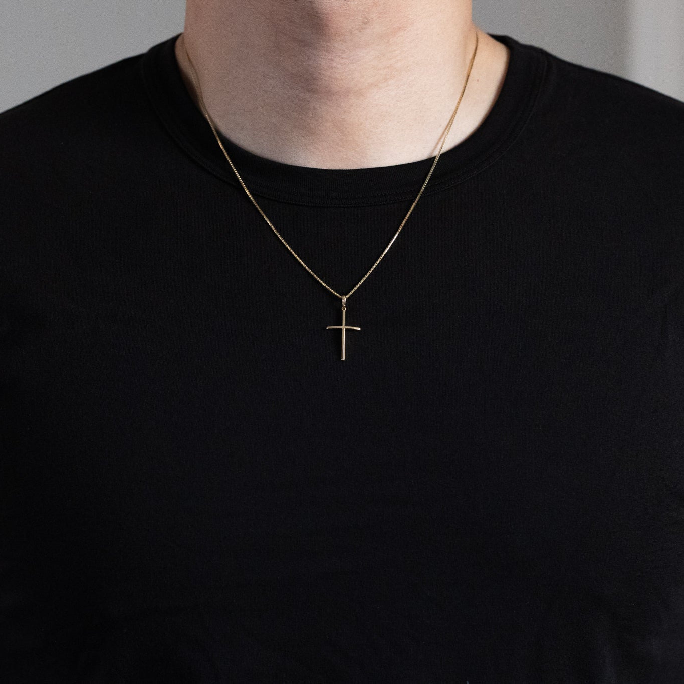 Gold Large Classic Plain Cross Pendant Necklace - Model 2219 | Religious Jewelry for Women & Men | Perfect for Church, Weddings & Everyday Wear