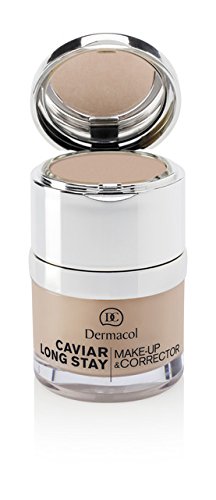 Dermacol Caviar Long Stay Makeup & Corrector - 1 Pale 30ml (1oz) | Full Coverage Foundation & Concealer for Flawless Skin | Perfect for Daily Wear, Special Occasions & Photography