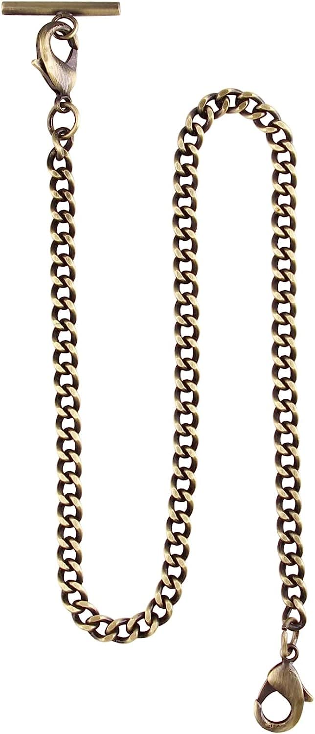 Customizable Gold/Silver Pocket Watch Chain - 14 Inch with Clasps for Men's Vest Accessory