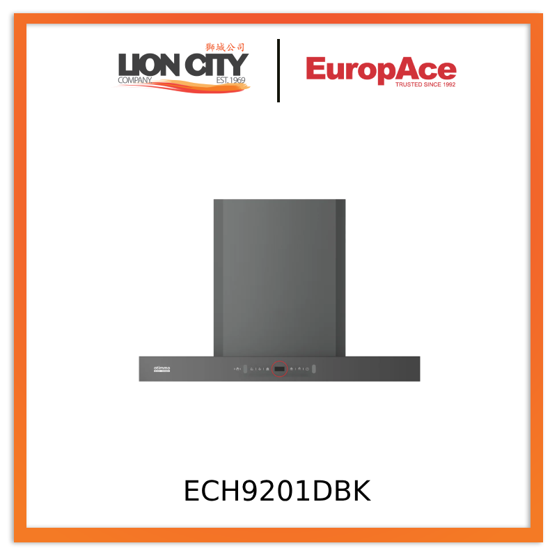 Europace ECH9201DBK 90cm 2000m3/h T-Shaped Chimney Hood - Powerful Kitchen Extractor for Smoke & Odor Removal - Perfect for Modern Home Cooking & Grilling