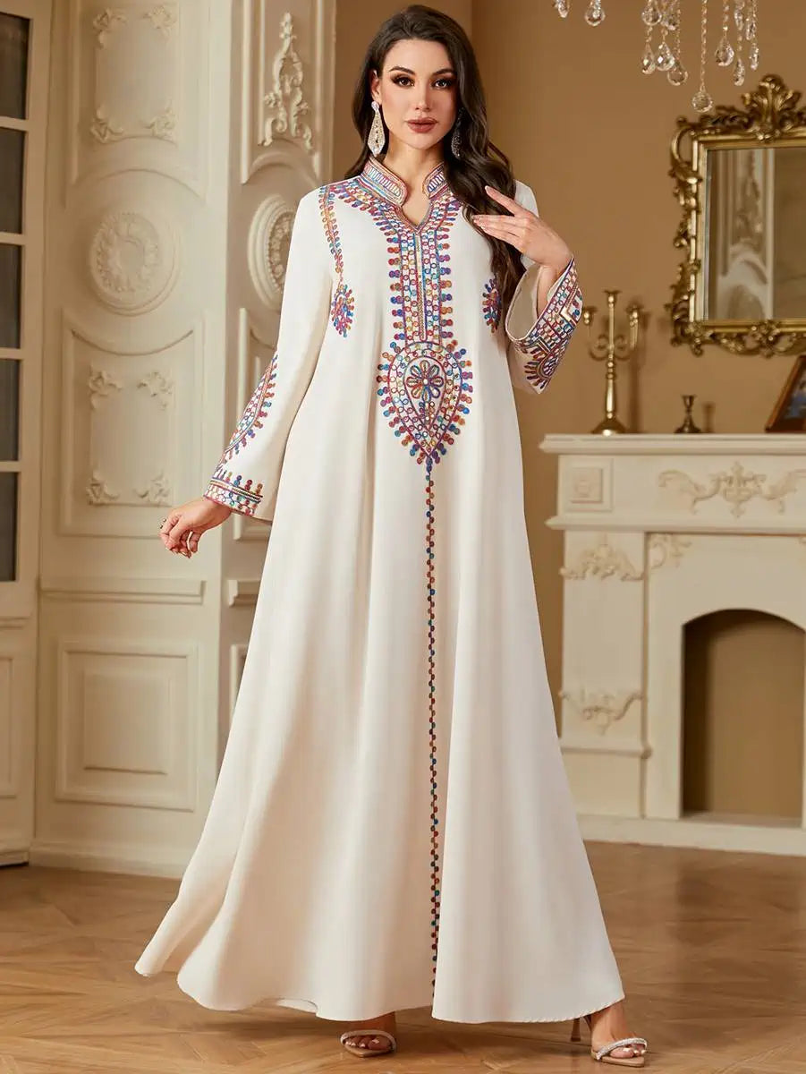 Elegant Eid Dress for Women - Embroidered Caftan Kaftan Dress #254219 | Perfect for Eid Celebrations, Weddings & Special Occasions
