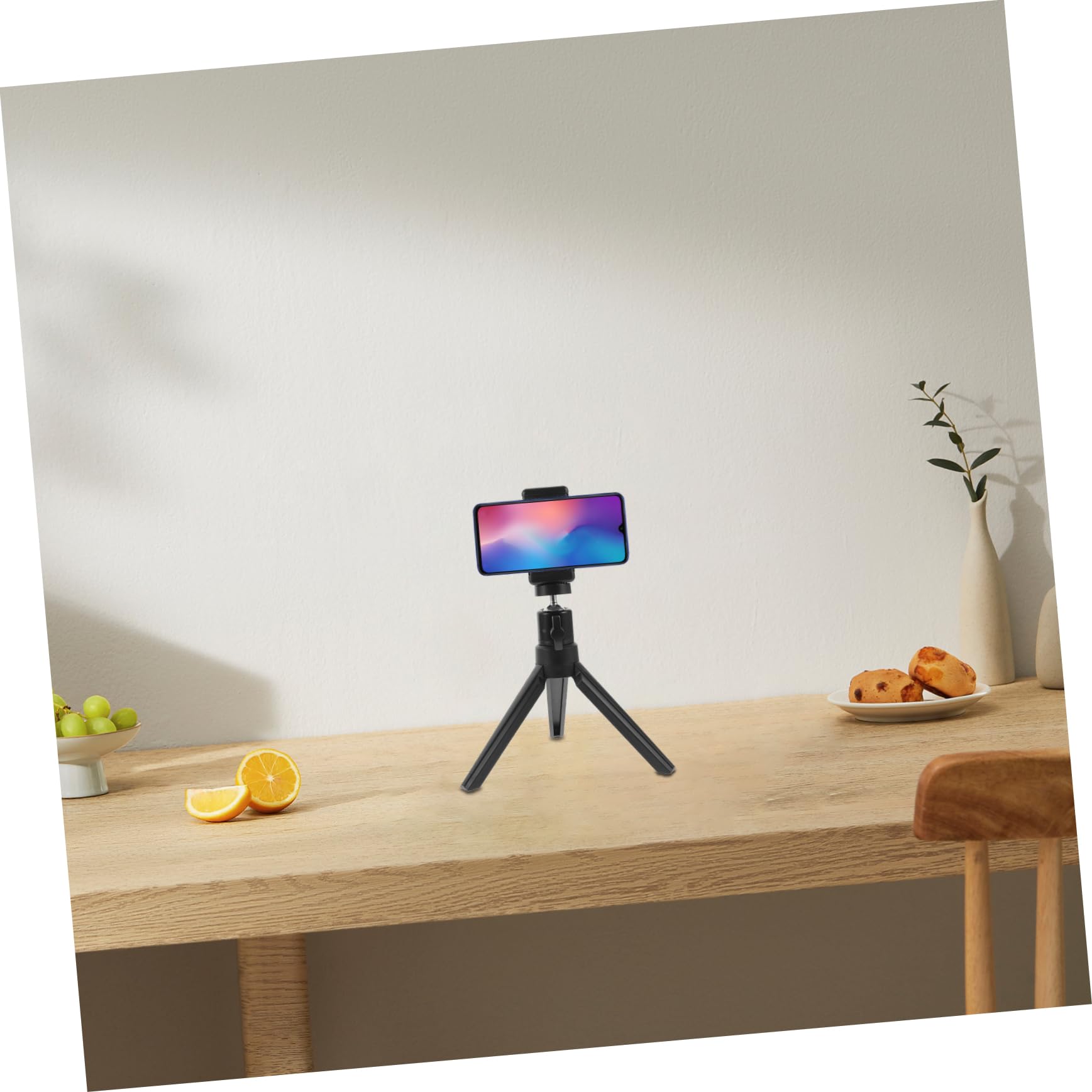 HOMSFOU Adjustable Phone Tripod Stand with Foldable Mini Projector Mount - Universal Phone Holder for Recording, Streaming & Photography - Perfect for Vlogging, TikTok, YouTube & Video Calls