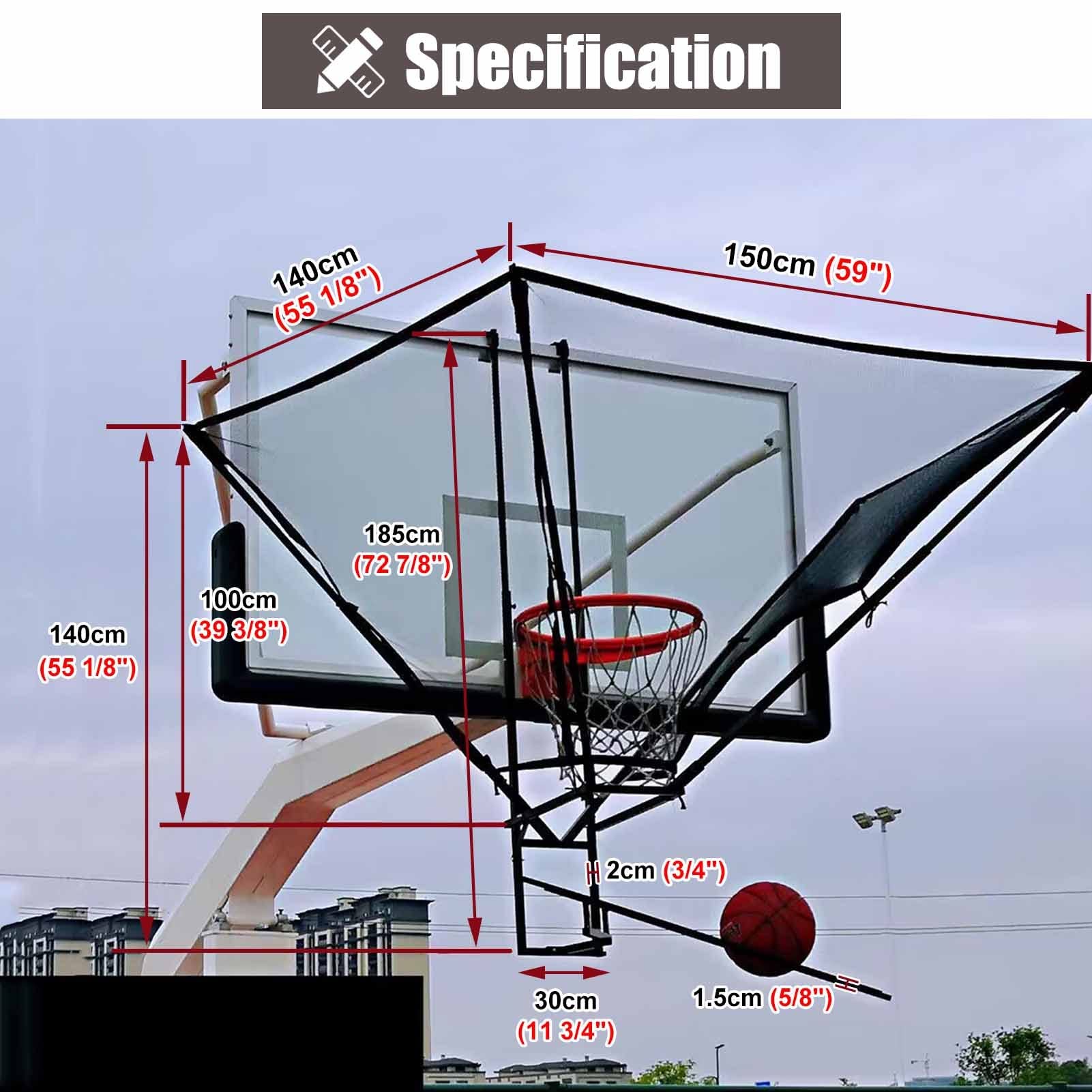 Metal Basketball Return Attachment for Hoop - Adjustable Shot Returner Net System with Rebounder for Training | Perfect for Driveway, Backyard & Gym Practice Sessions