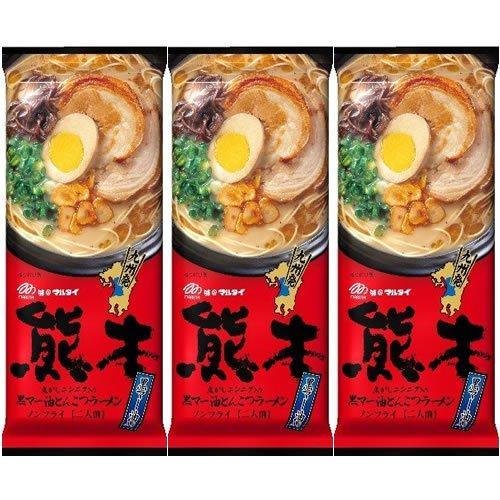 Marutai Kumamoto Black Garlic Oil Tonkotsu Instant Ramen - 3 Packs of Authentic Japanese Ramen Noodles | Perfect for Quick Meals, Late Night Snacks & Asian Cuisine Lovers