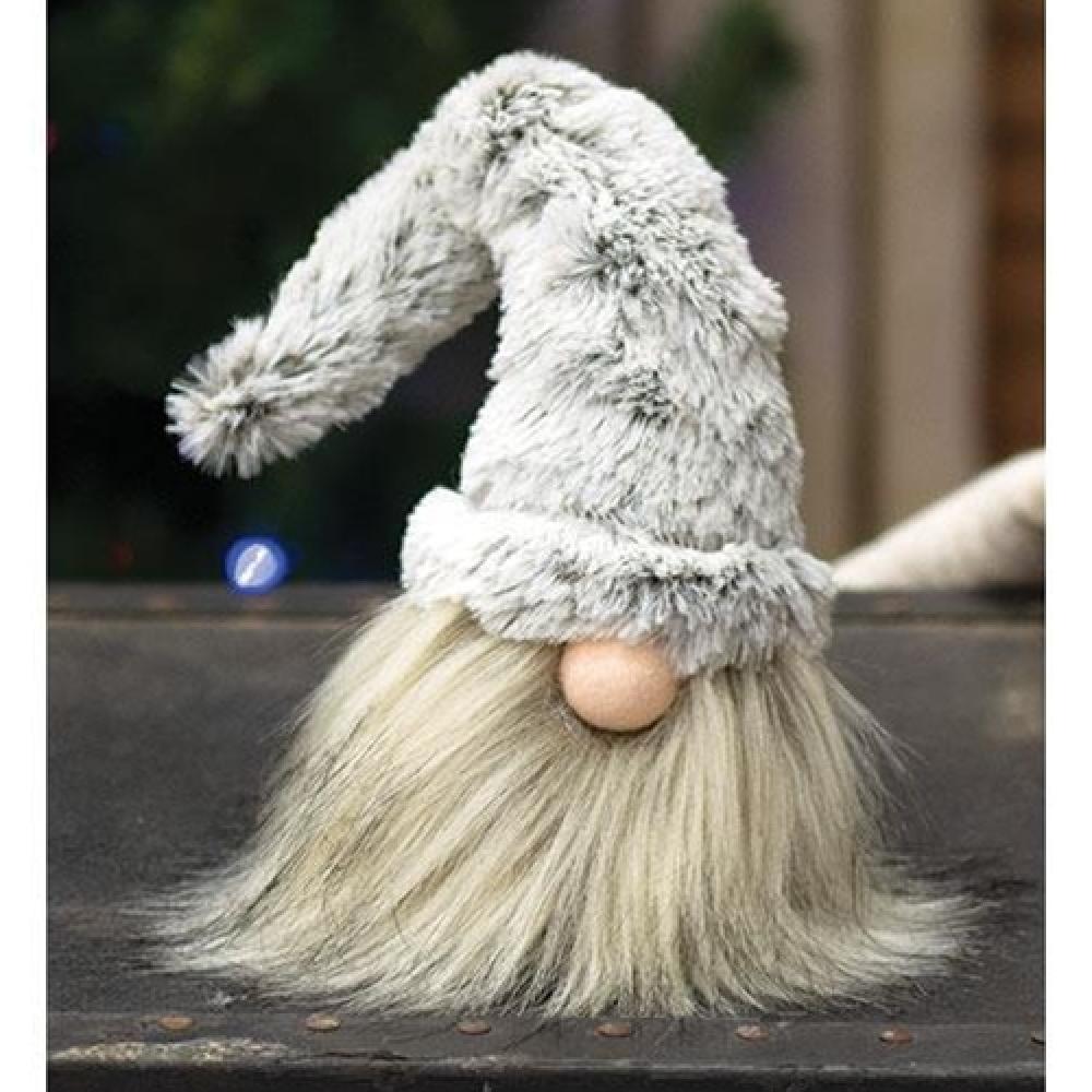Gnome with Gray Fur Hat - Whimsical Garden Decor for Outdoor & Indoor Use | Perfect for Lawns, Patios & Holiday Displays