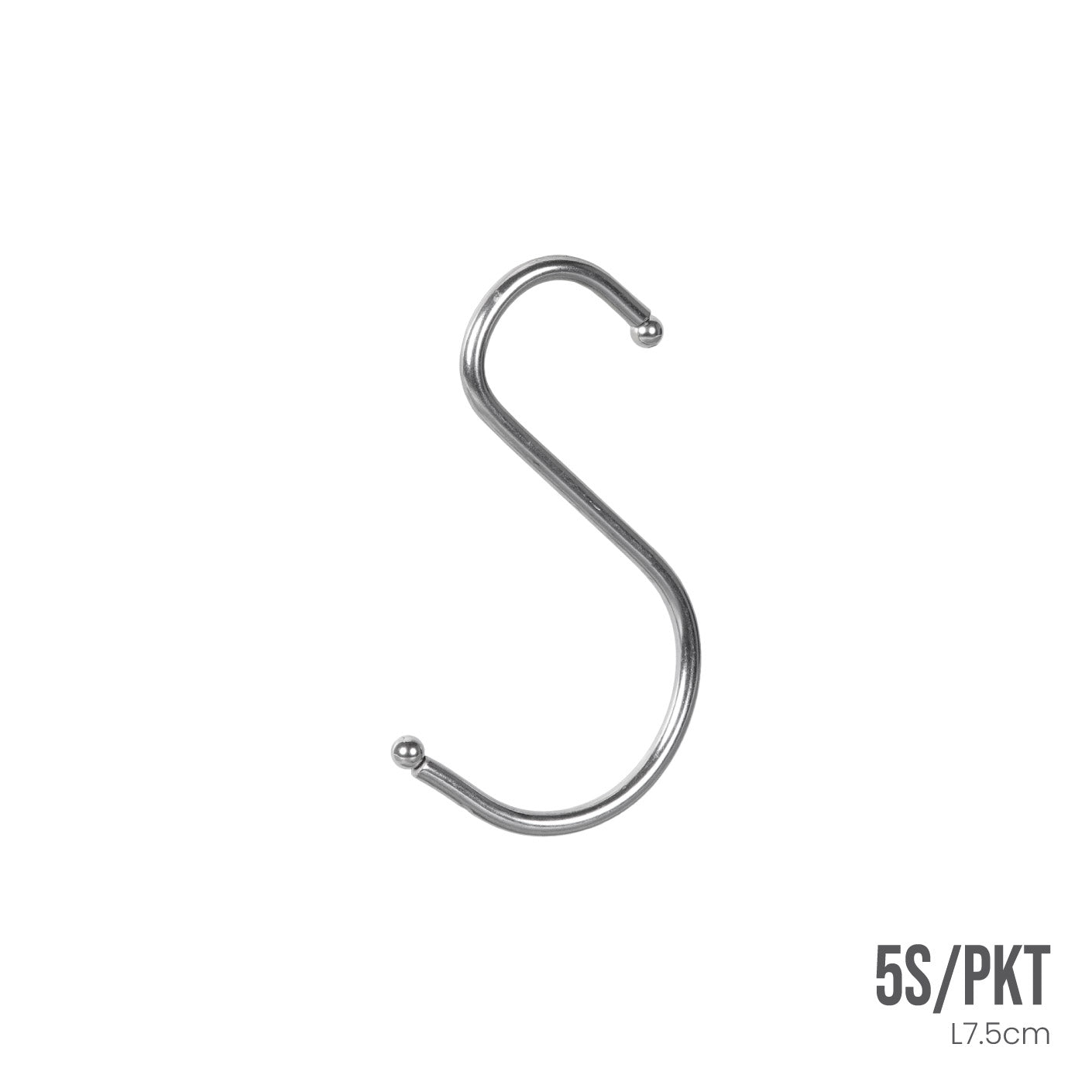 Steel S Hook 3 (5-Piece Pack) #1003 (HFH5039) - Heavy Duty Hanging Hooks for Garage, Kitchen, Bathroom & Outdoor Organization