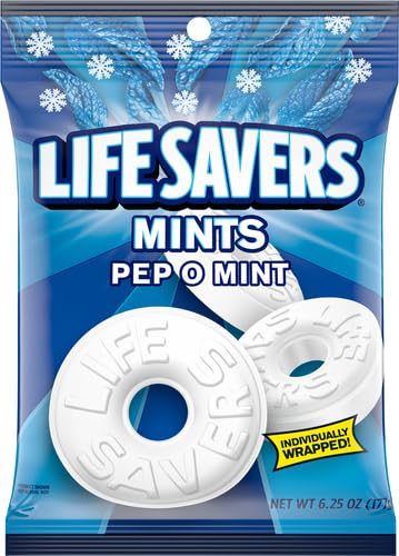 Life Savers Pep-O-Mint Hard Candy Bag - 6.25 oz (177g) Refreshing Breath Mints for Office, Travel & After Meals