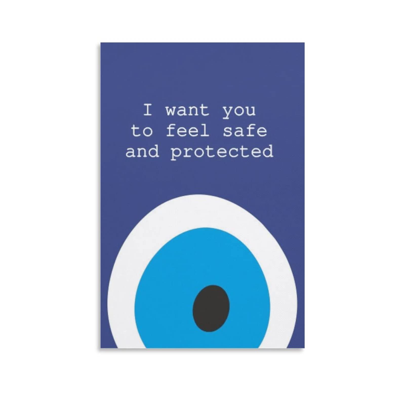 Blue Evil Eye Canvas Wall Art Painting - 08x12inch (20x30cm) Unframed Poster for Home Decor, Living Room & Bedroom - Spiritual Protection & Boho Style Decorations