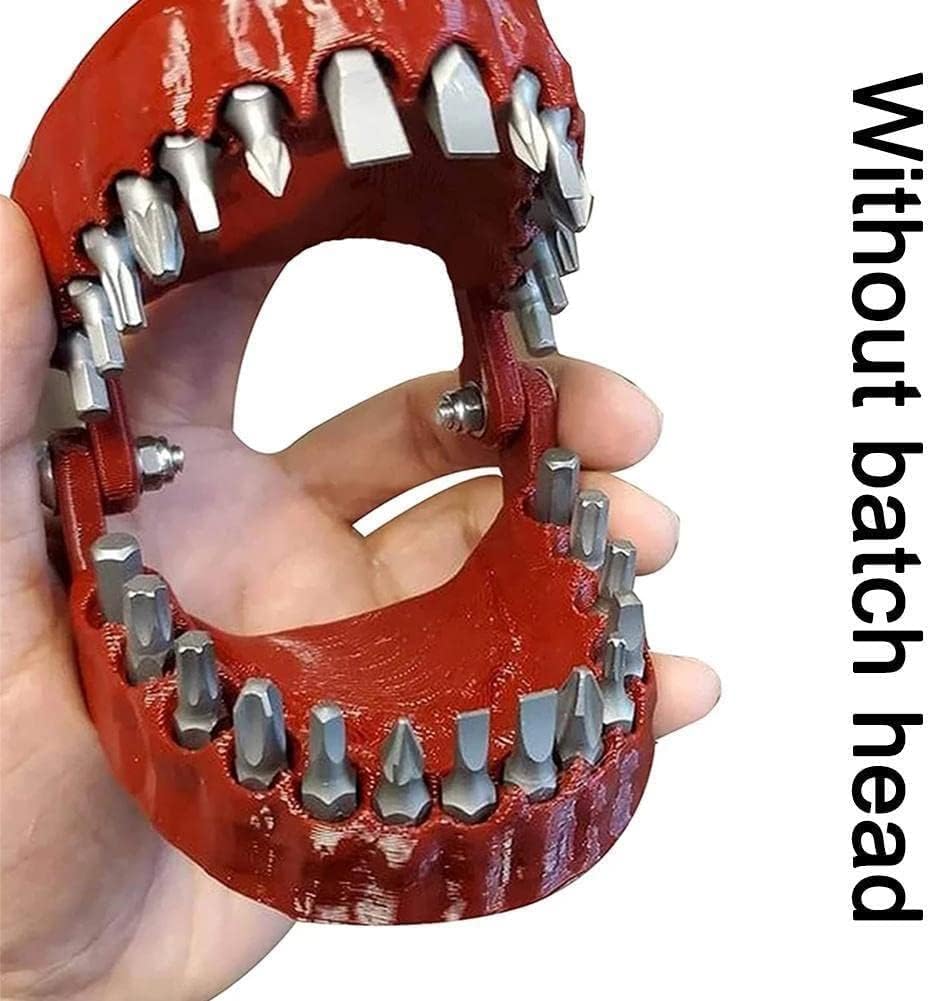 Funny Denture Drill Bit Holder - Teeth Model Design Screwdriver with 6.35mm (1/4 Inch) Hex Adapter - 28 Inch Power Tool Accessory for DIY Projects & Dental Office Humor