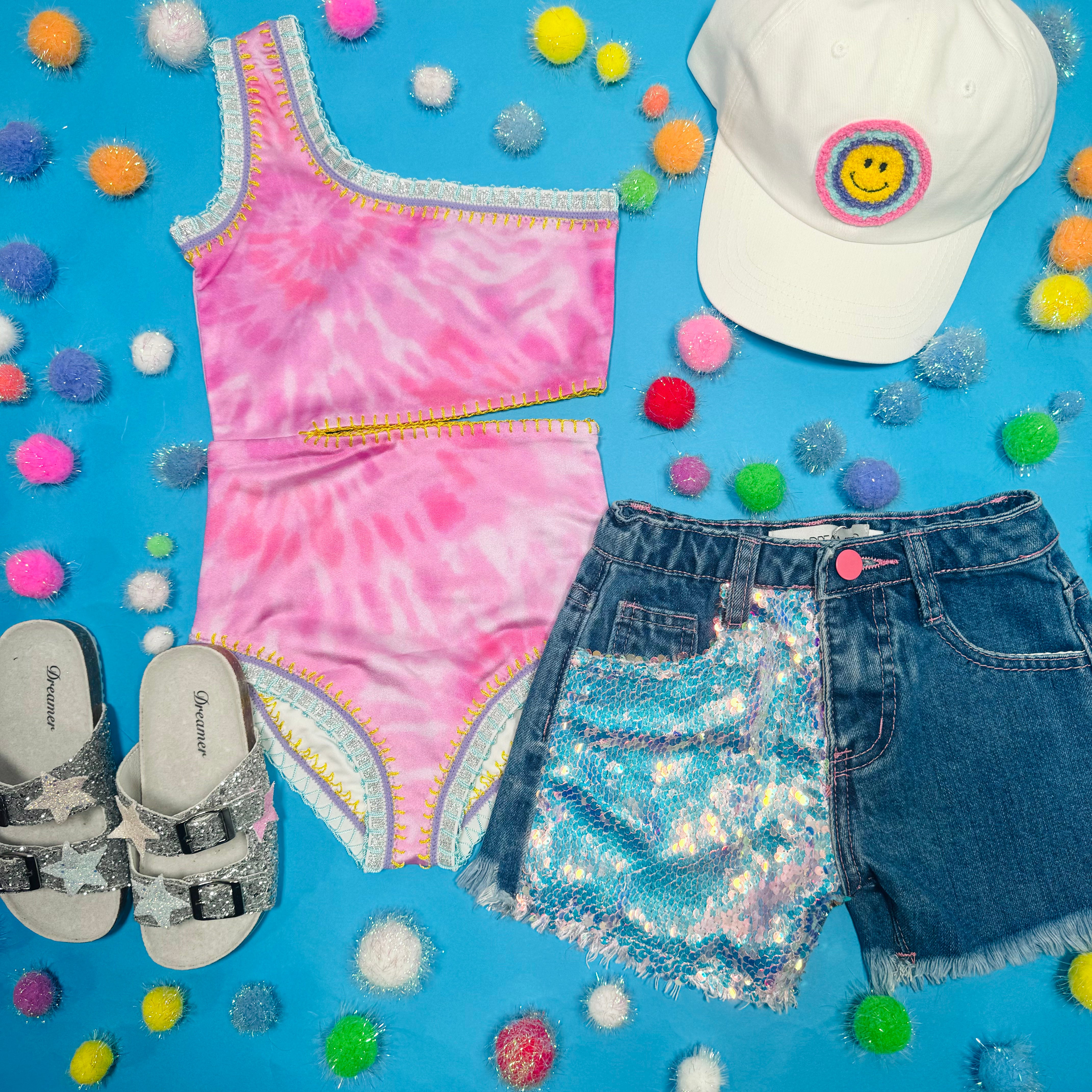 Tie Dye Rainbow Stitching Cutout One Piece Swimsuit for Women - Stylish High Cut Bathing Suit for Beach, Pool, and Summer Vacations
