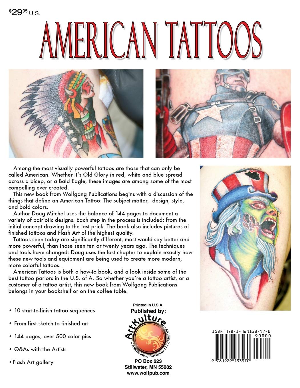 American Tattoos - Premium Temporary Tattoo Stickers for Men & Women - Waterproof Fake Tattoos for Parties, Halloween & Cosplay - Tattoo-U Brand