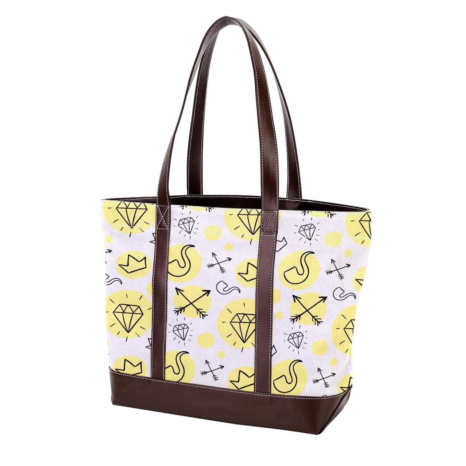 Stylish Sunflower Field Tote Bag - Large Leather Canvas Purse for Women with Top Handle & Shoulder Strap - Perfect for Work, Beach & Shopping