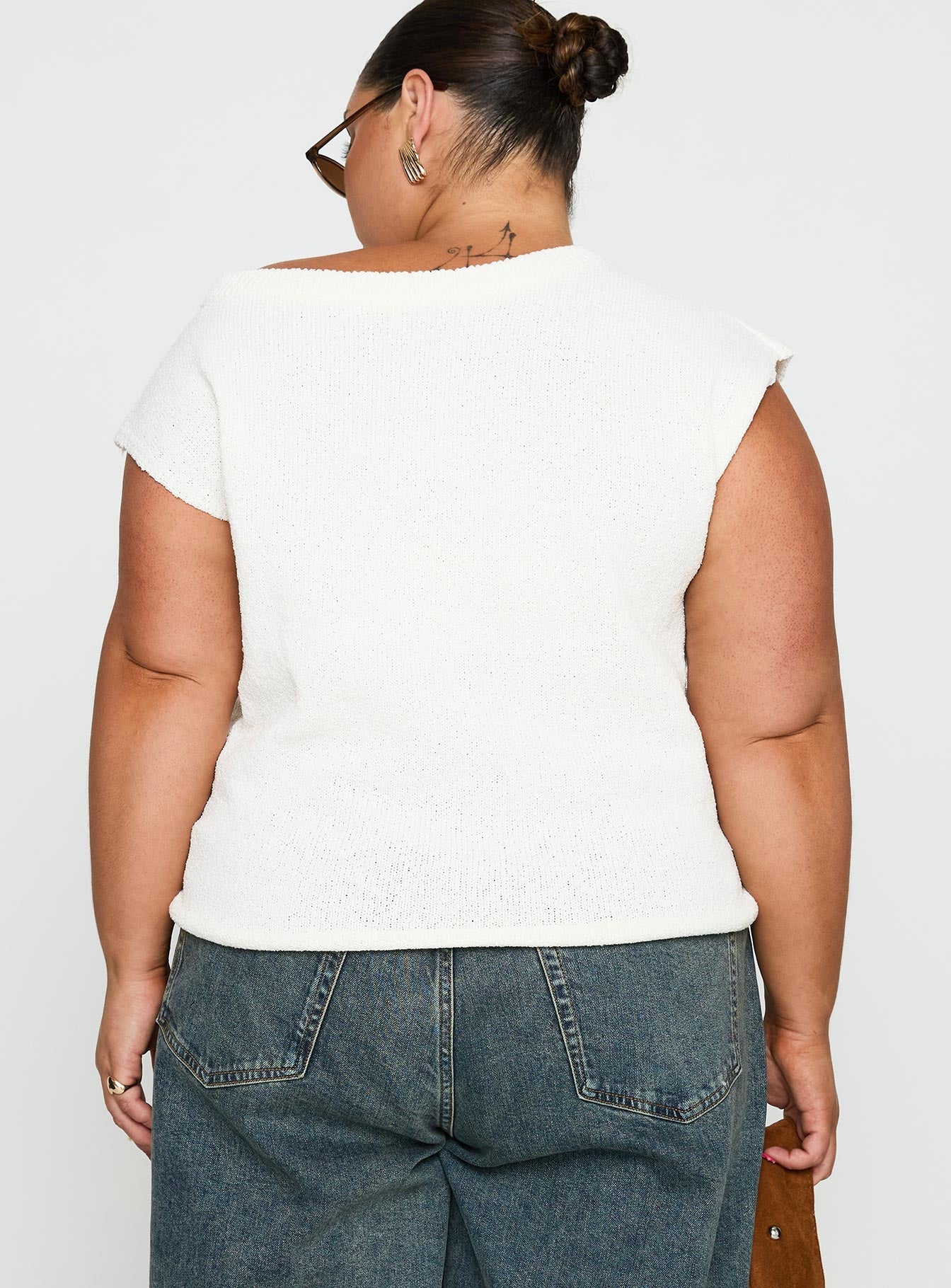 Ashfield Off Shoulder Top for Women - White Curve Flowy Blouse for Casual Outings & Summer Vacations