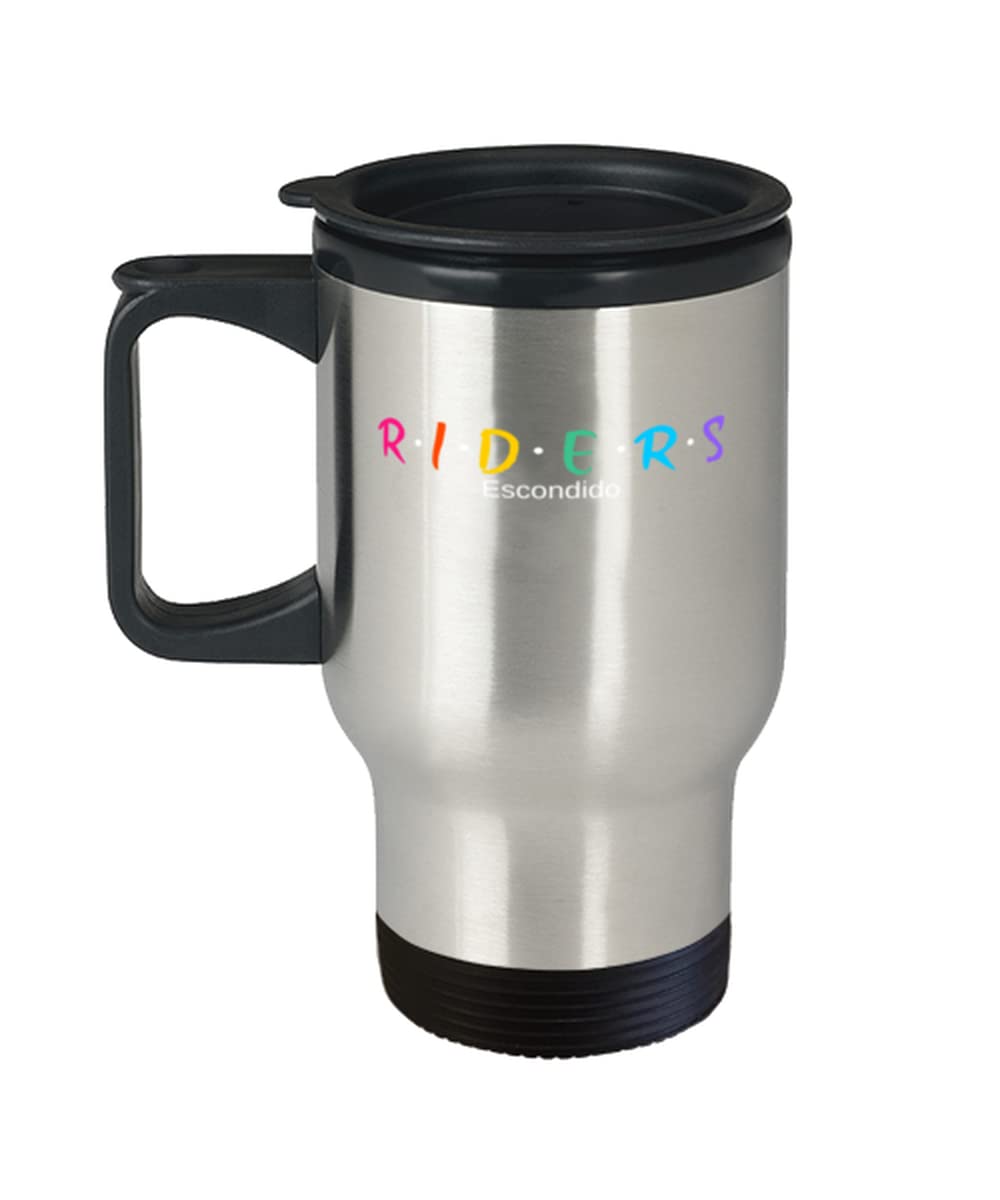 Escondido Riders Insulated Travel Mug - 16oz Leak-Proof Stainless Steel Coffee Tumbler with Handle for Hot & Cold Drinks - Perfect for Commuting, Camping and Outdoor Adventures
