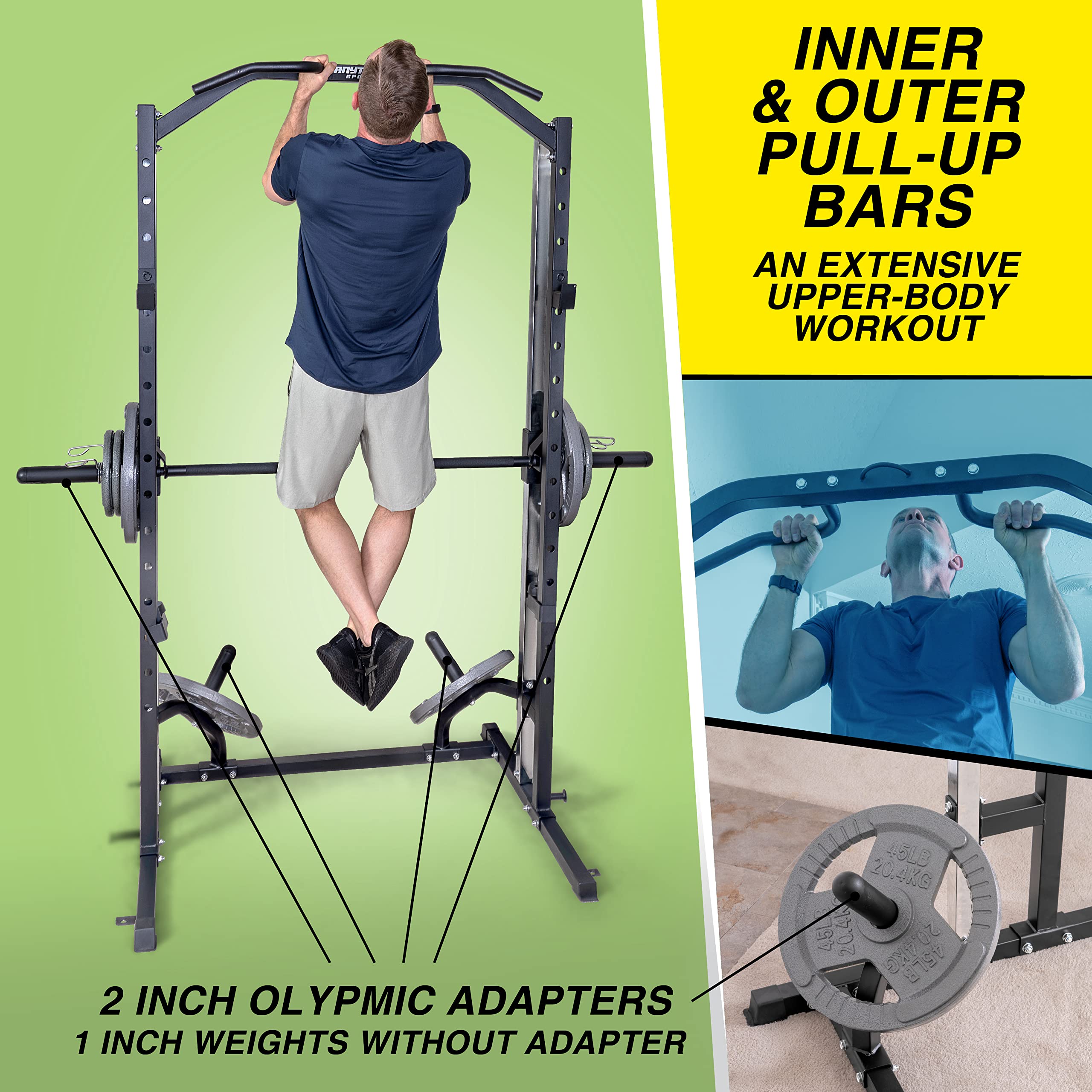 Compact Smith Machine with Adjustable Bench - Home Gym Strength Training Equipment for Full Body Workouts & Weight Lifting