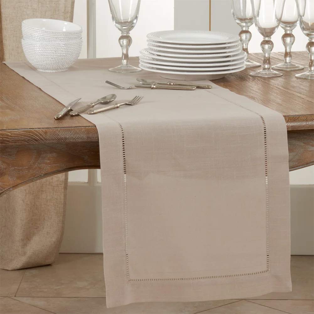 Fennco Styles Classic Hemstitch Design Table Runner – 16