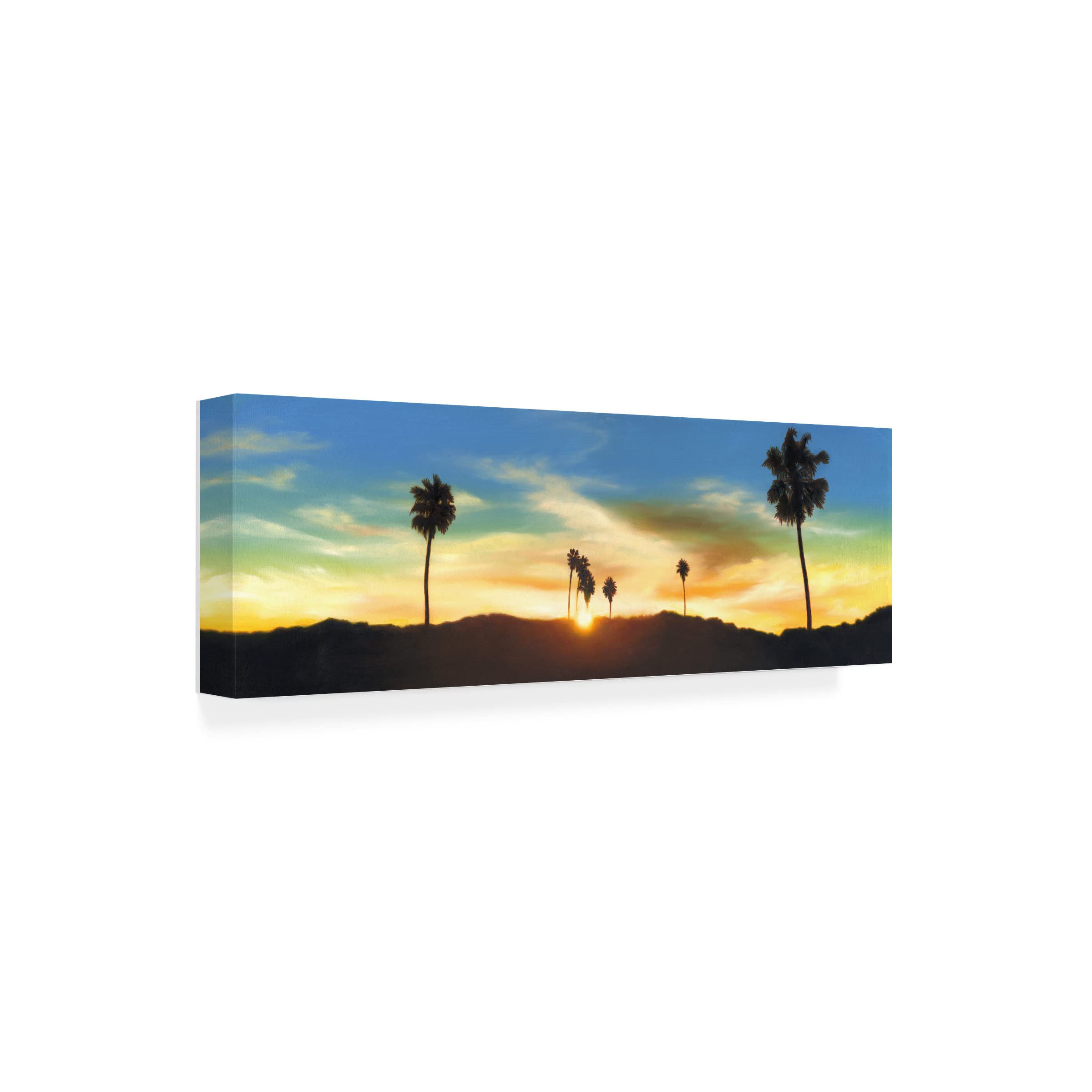 Trademark Fine Art 'Hollywood Hills Sunset' Canvas Wall Art by Rick Monzon - Perfect for Living Room, Bedroom & Office Decor
