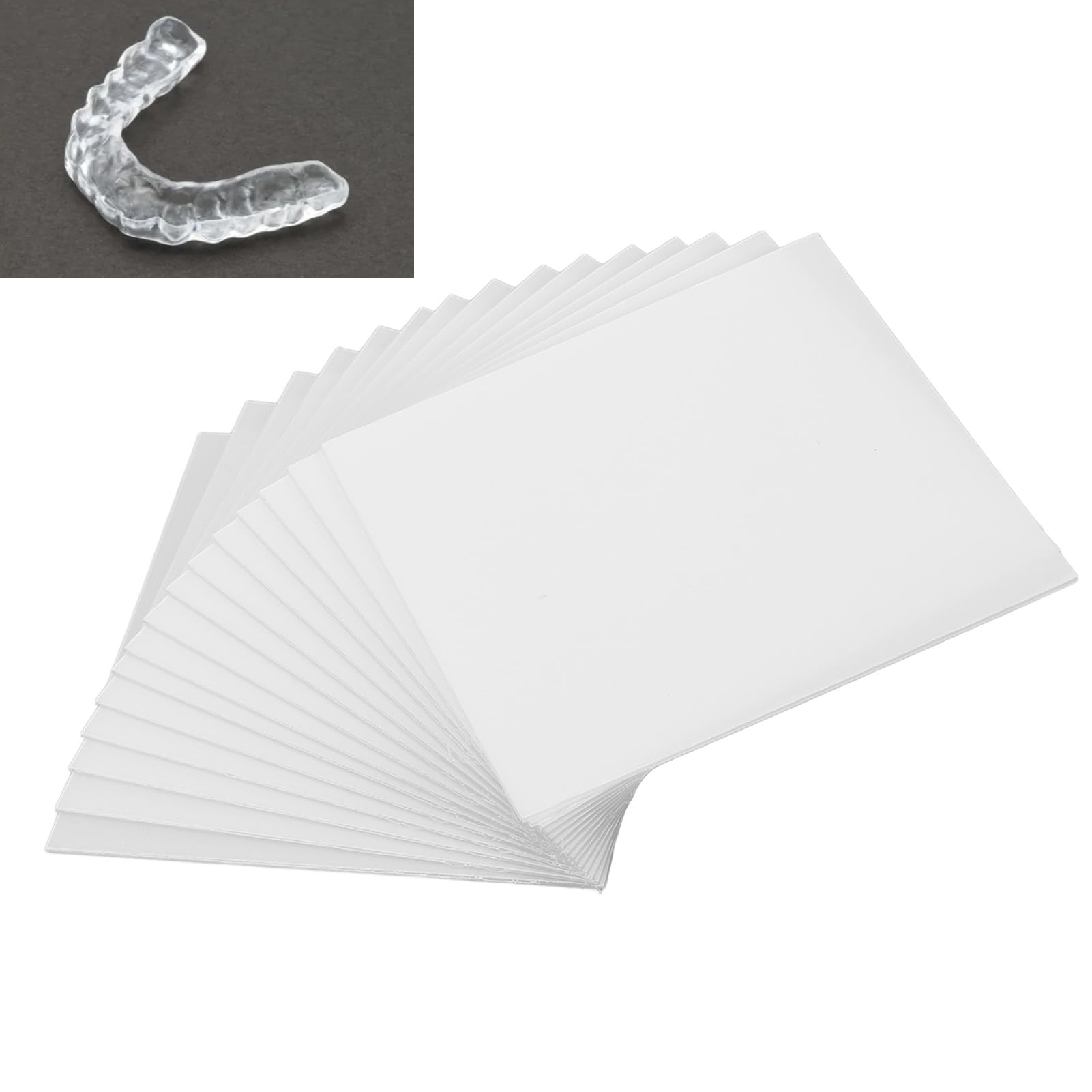 10pcs 2.0MM Dental Hard Splint Sheets - High Strength Vacuum Forming Material for Dental Labs & Orthodontics - Professional Splint Making Supplies for Vacuum Forming Machines (4.9x4.9in Square, HYG TM28 2.0) - Perfect for Night Guards, Mouth Guards & Dental Appliances
