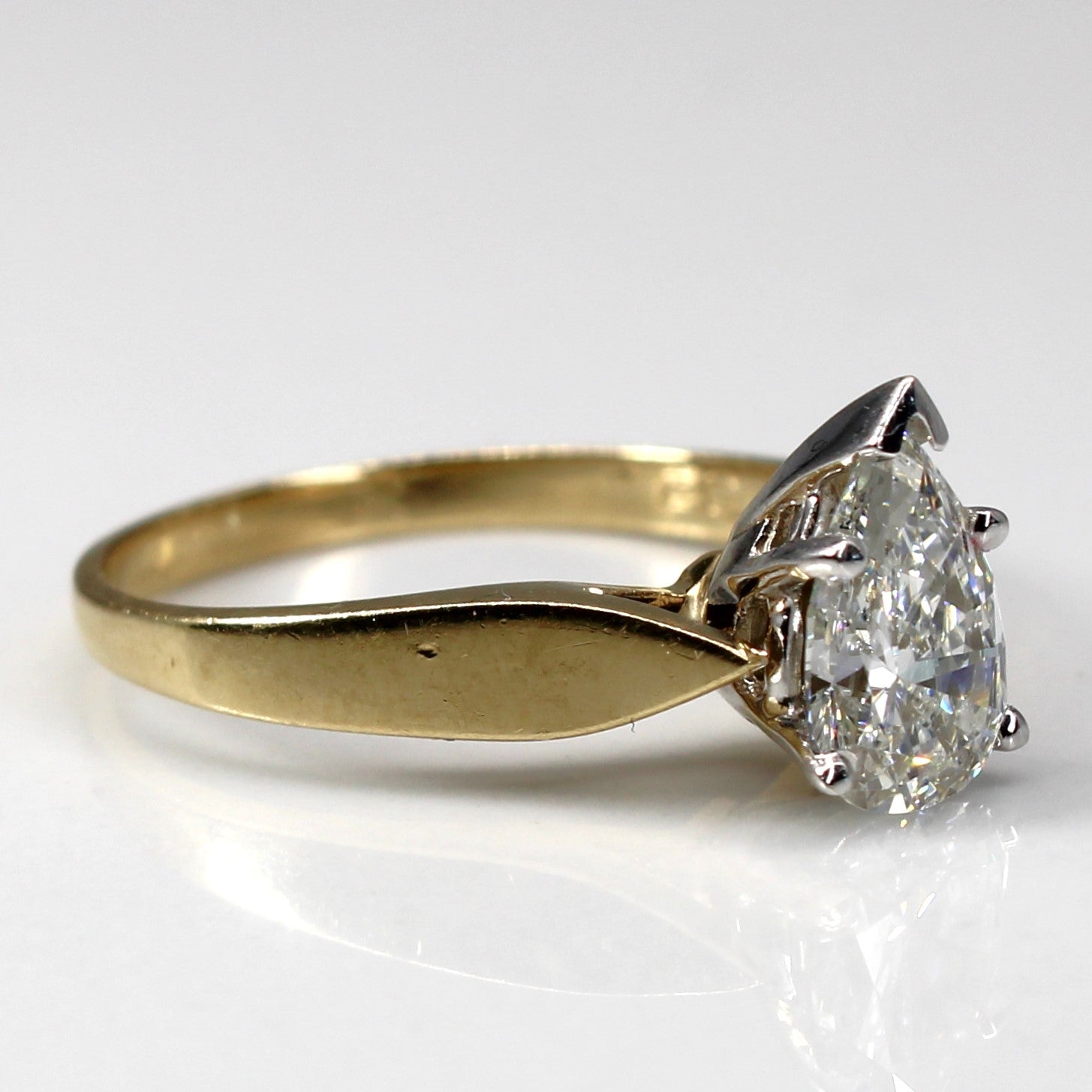 1.05ct Solitaire Pear Diamond Engagement Ring - I1 Clarity, H/I Color, Size 6 | Perfect for Proposals, Anniversaries & Special Occasions