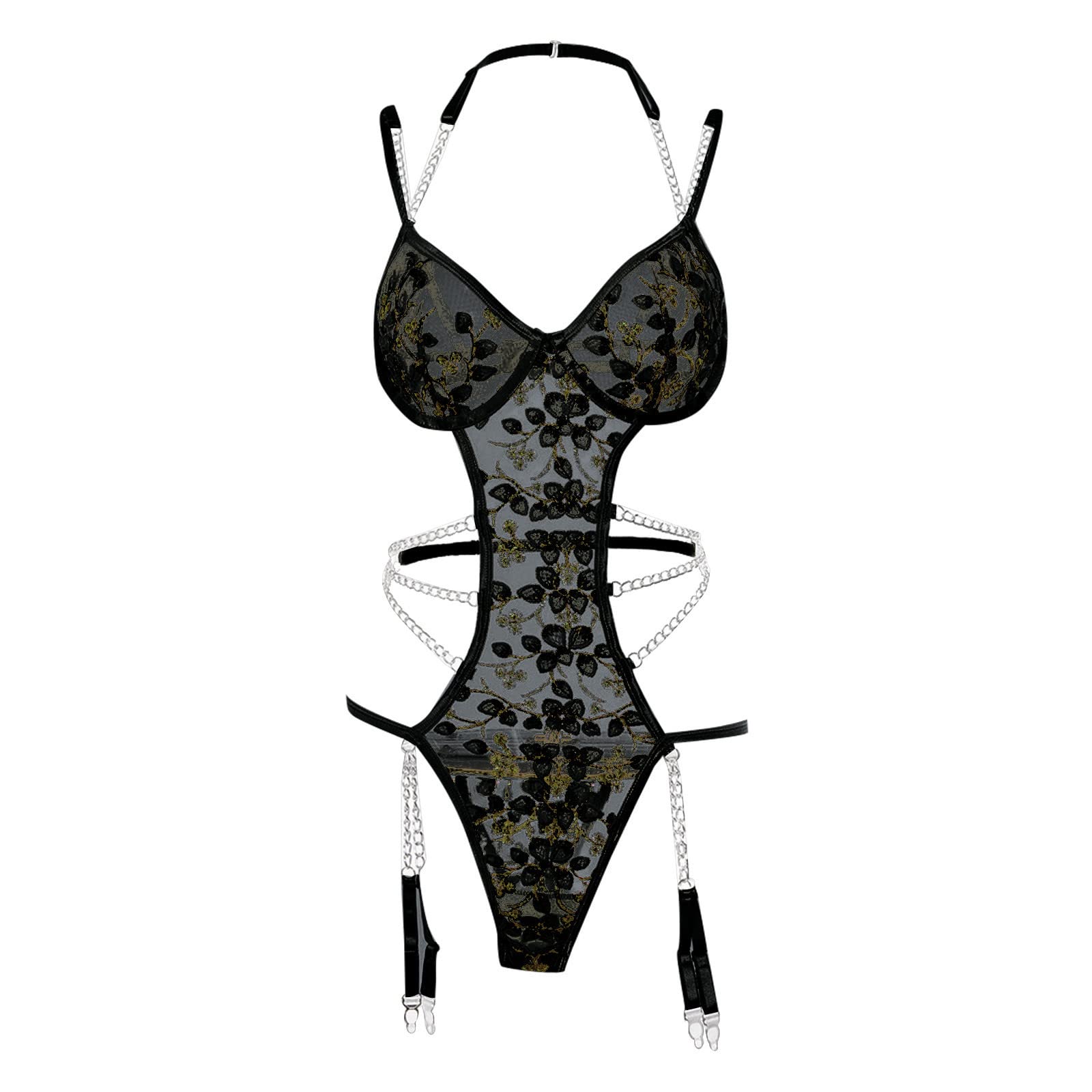 Sexy Lingerie for Women - Crotchless Bodysuit & Tight Dress Set | Lace Underwear for Date Night, Boudoir Photography, and Romantic Occasions