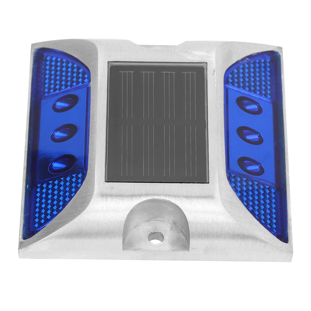 AUNMAS Solar Powered LED Ground Lights - Outdoor Waterproof Driveway Marker Lights for Pathways, Gardens, Walkways (4.1x4.1in, Blue) - Perfect for Landscape Lighting, Yard Decoration & Night Safety