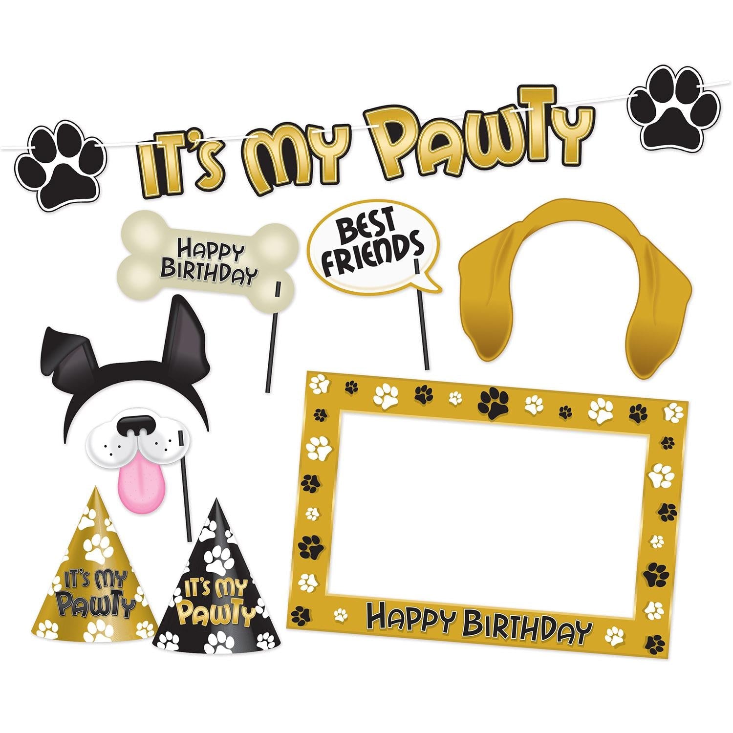 12 Pack Beistle Dog Birthday Party Kit - Complete Set for Dog Birthday Celebrations, Decorations & Supplies - Perfect for Pet Parties, Themed Events & Fun Gatherings